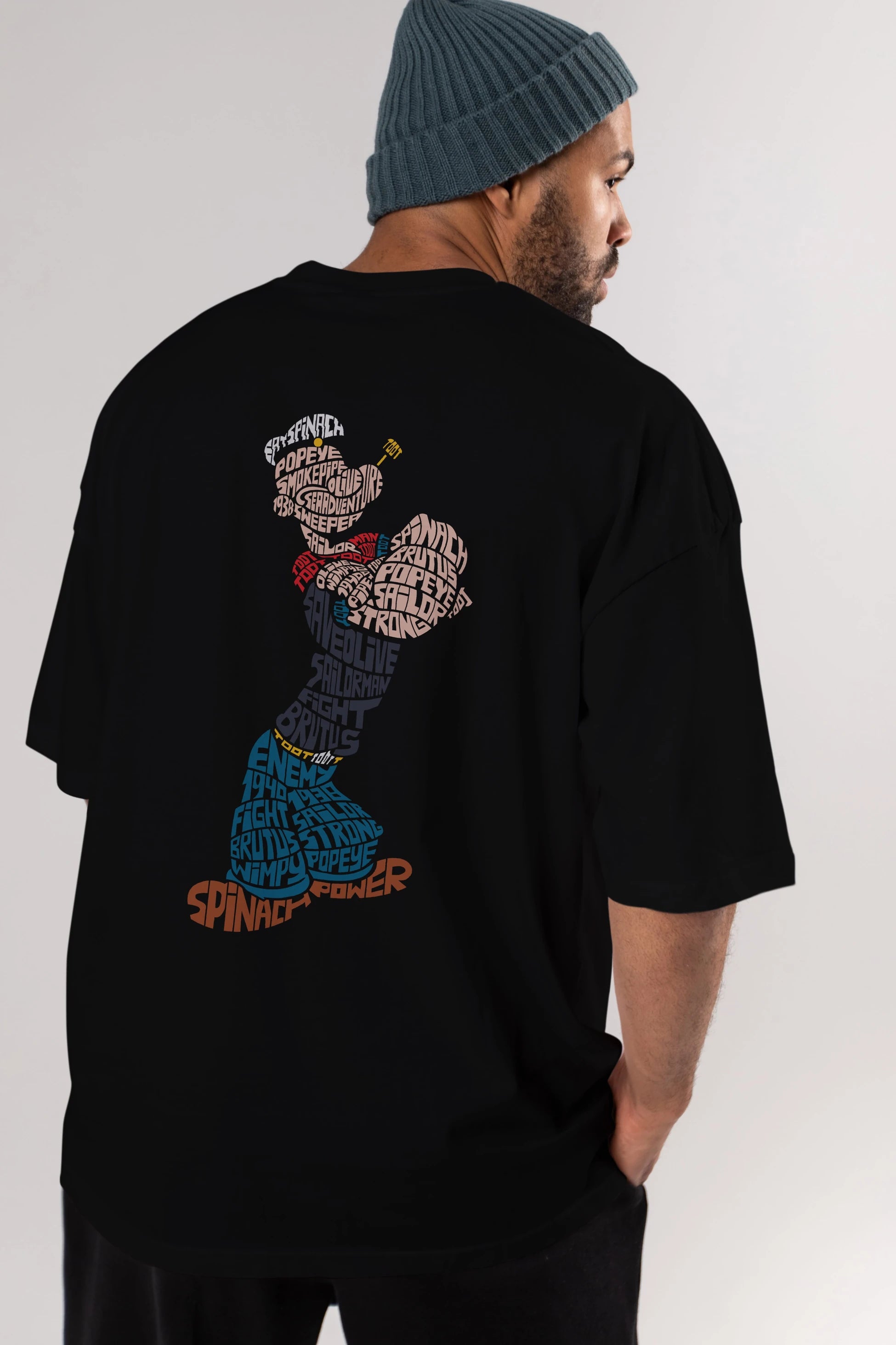 Sailorman Arka Baskılı Oversize t-shirt %100 pamuk Erkek Kadın Unisex