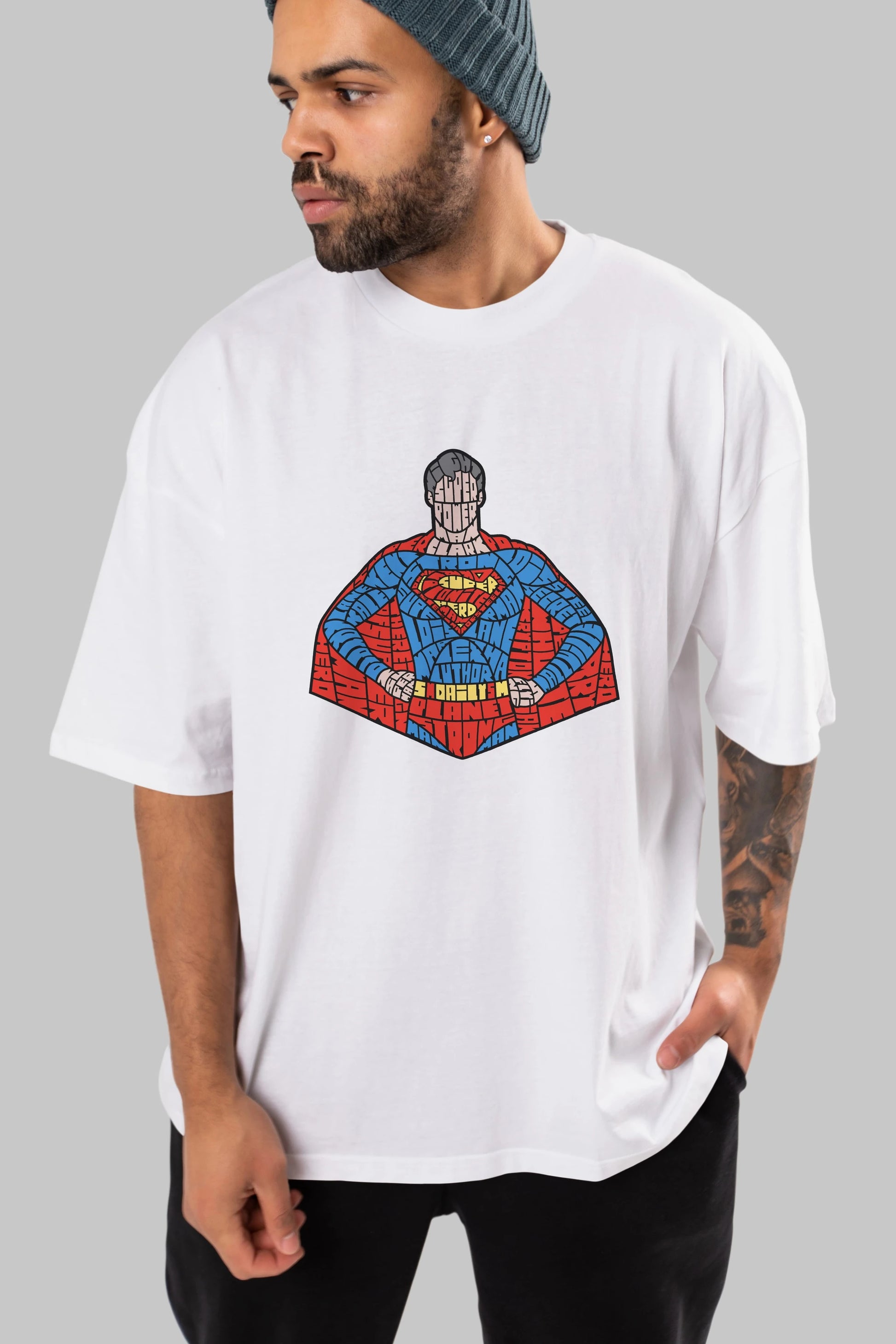 Kryptonian Ön Baskılı Oversize t-shirt %100 pamuk Erkek Kadın Unisex