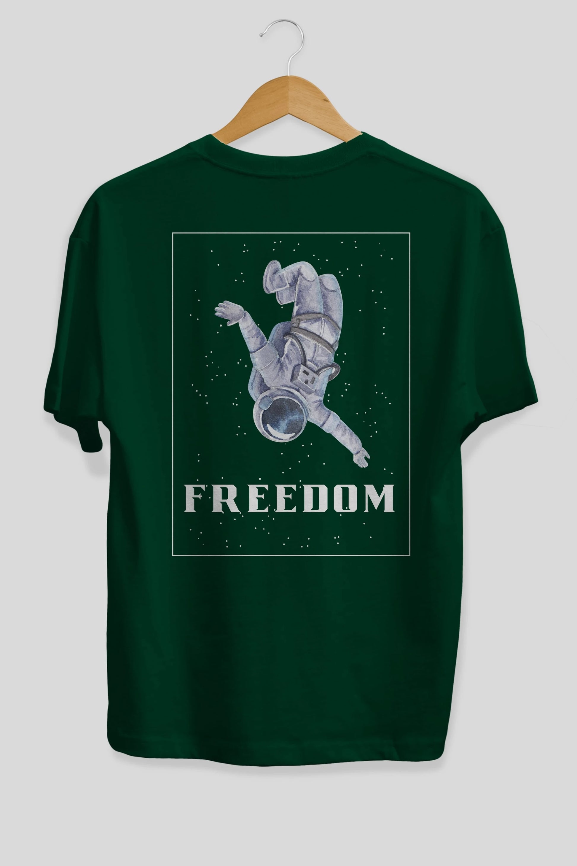 Freedom Astronaut Arka Baskılı Oversize t-shirt Erkek Kadın Unisex