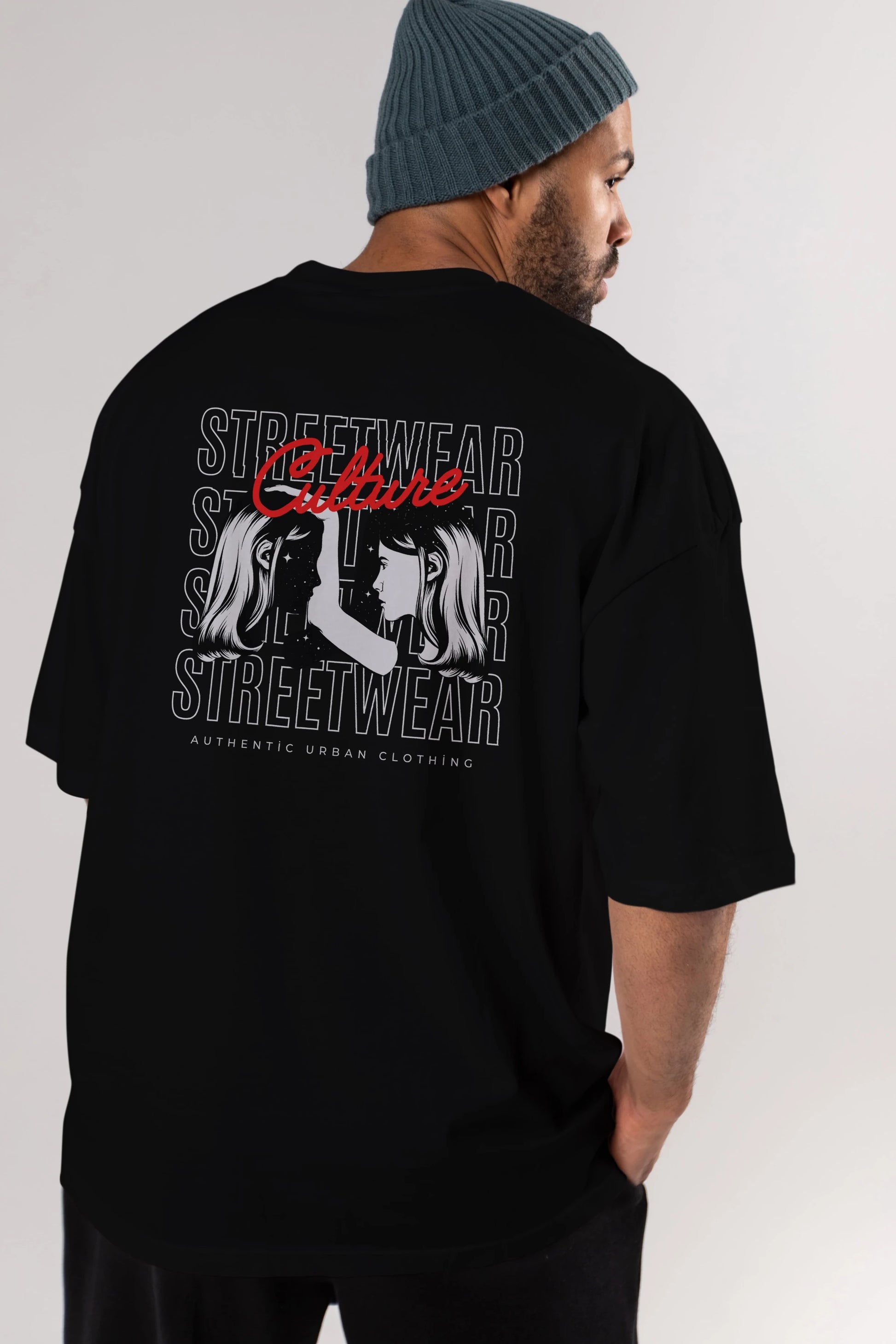 Culture Streetwear Yazılı Arka Baskılı Oversize t-shirt Erkek Kadın Unisex