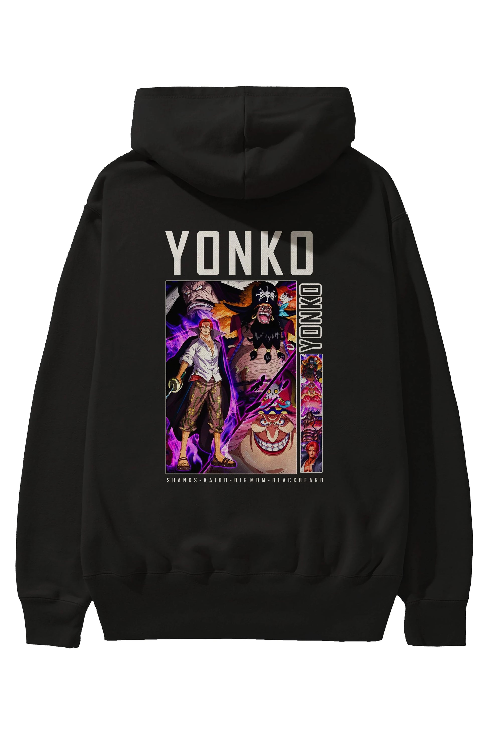 Yonko Anime Arka Baskılı Hoodie Oversize Kapüşonlu Sweatshirt Erkek Kadın Unisex