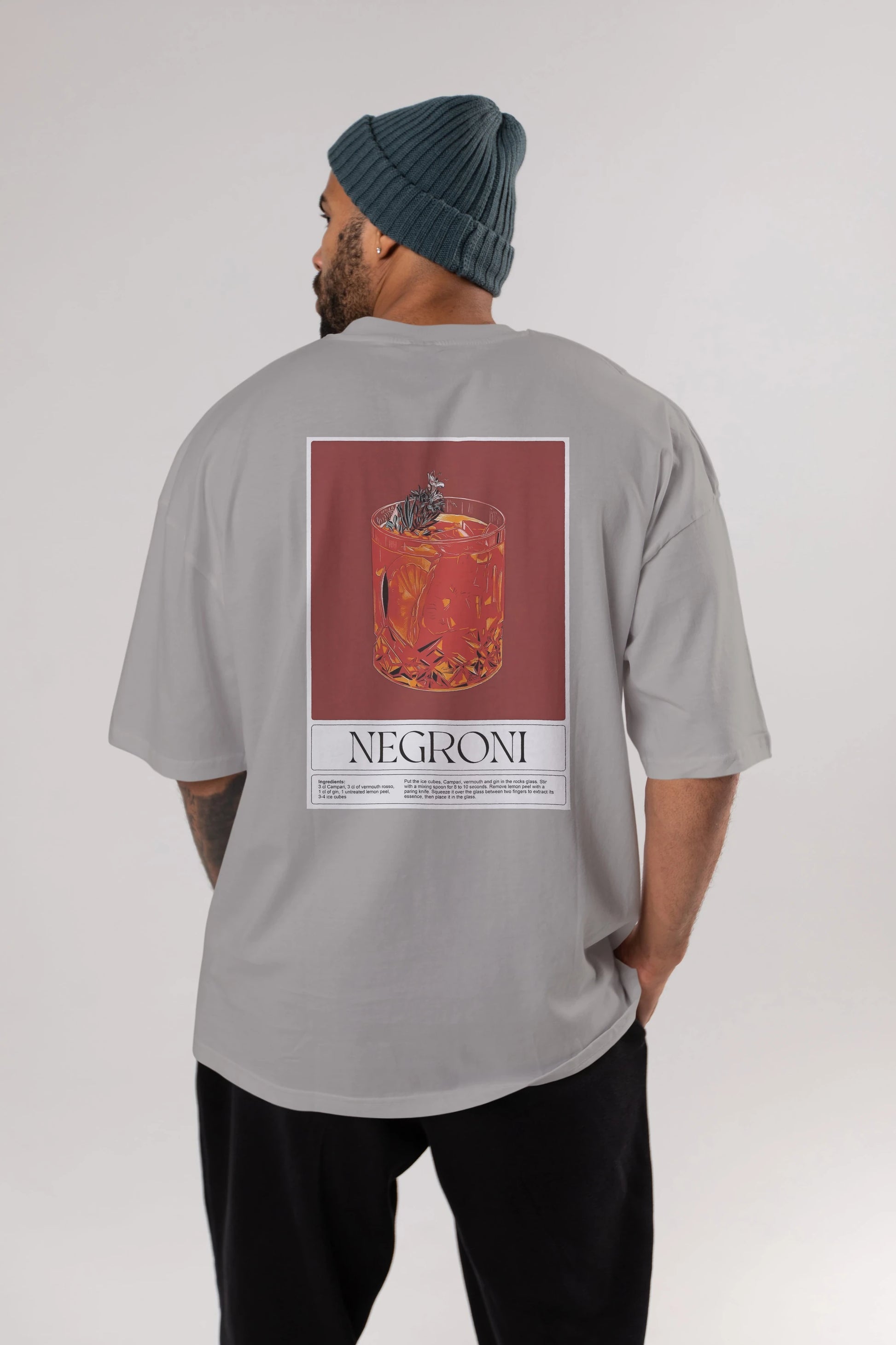 Negroni 2 Arka Baskılı Oversize t-shirt Erkek Kadın Unisex %100 Pamuk Bisiklet Yaka tişort