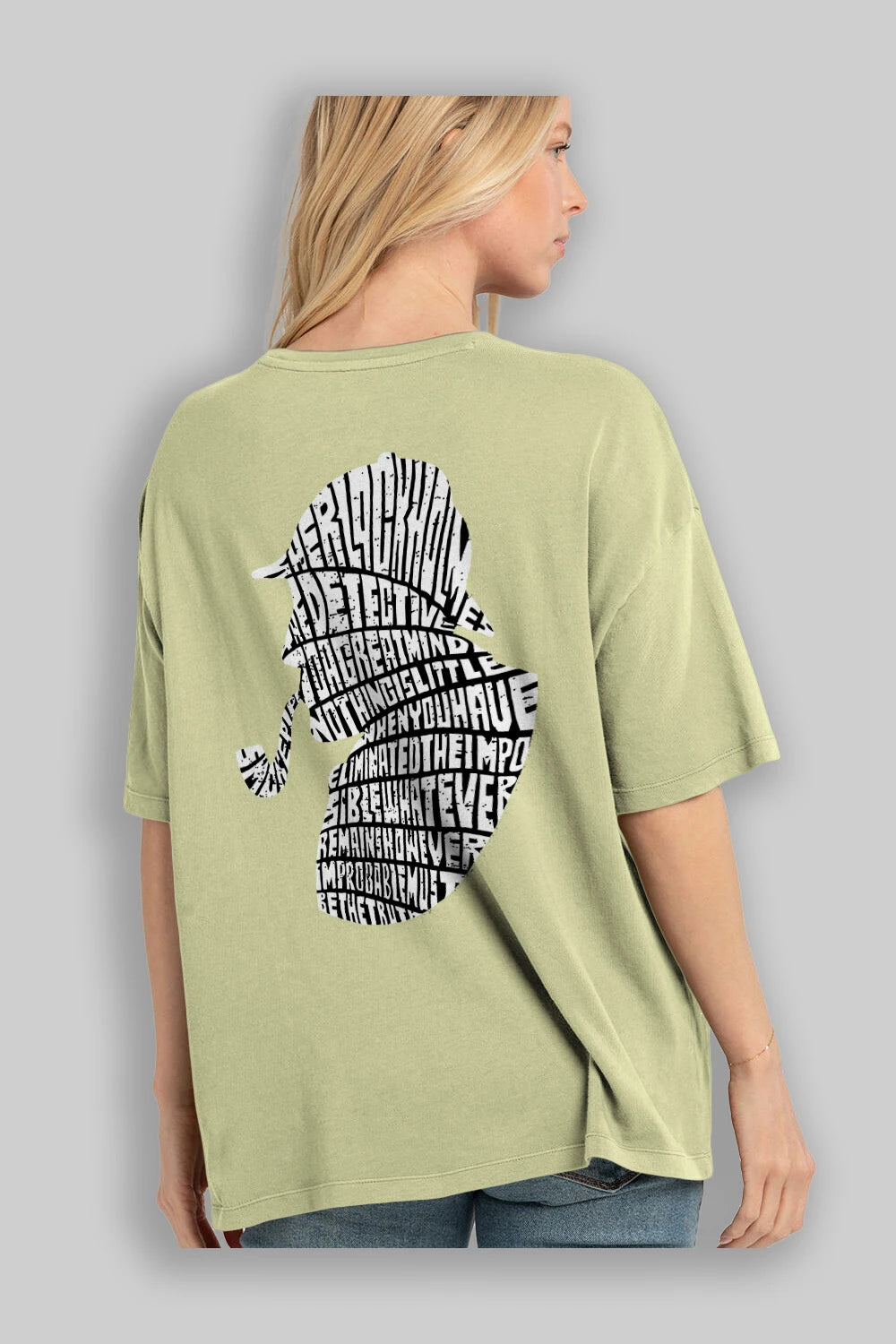 Holmes Arka Baskılı Oversize t-shirt %100 pamuk Erkek Kadın Unisex