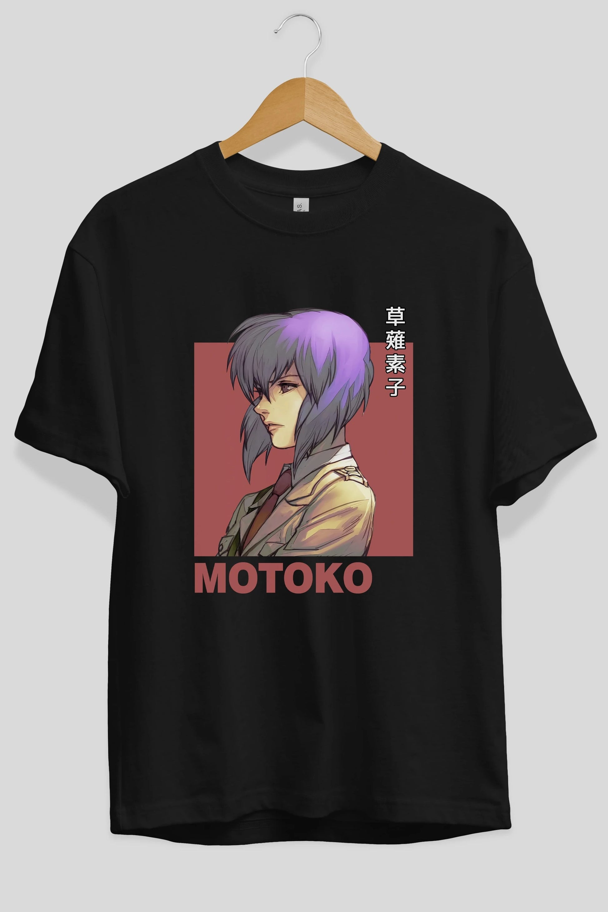 Motoko Kusanagi 12 Anime Ön Baskılı Oversize t-shirt %100 pamuk Erkek Kadın Unisex