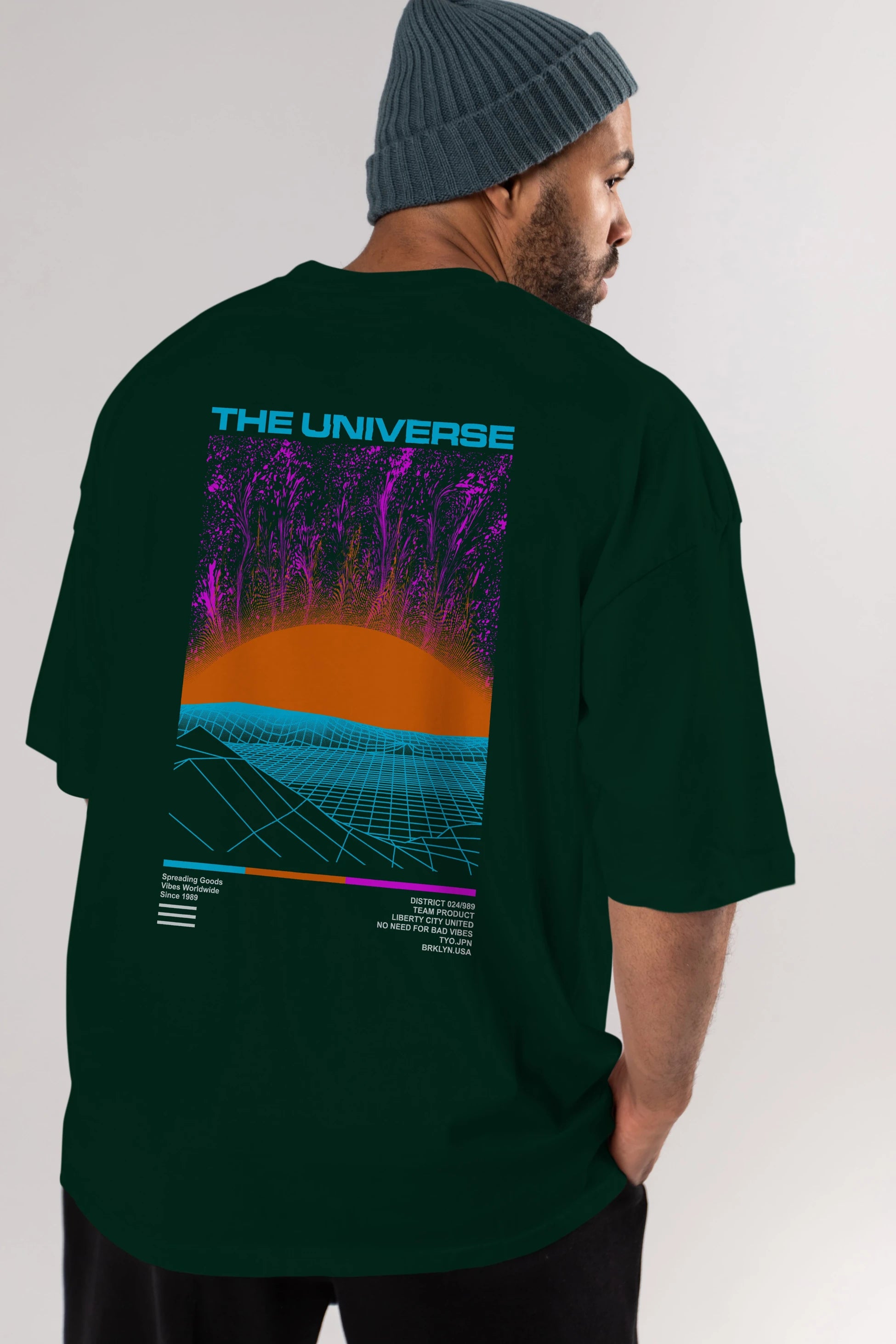 The Universe Arka Baskılı Oversize t-shirt Erkek Kadın Unisex
