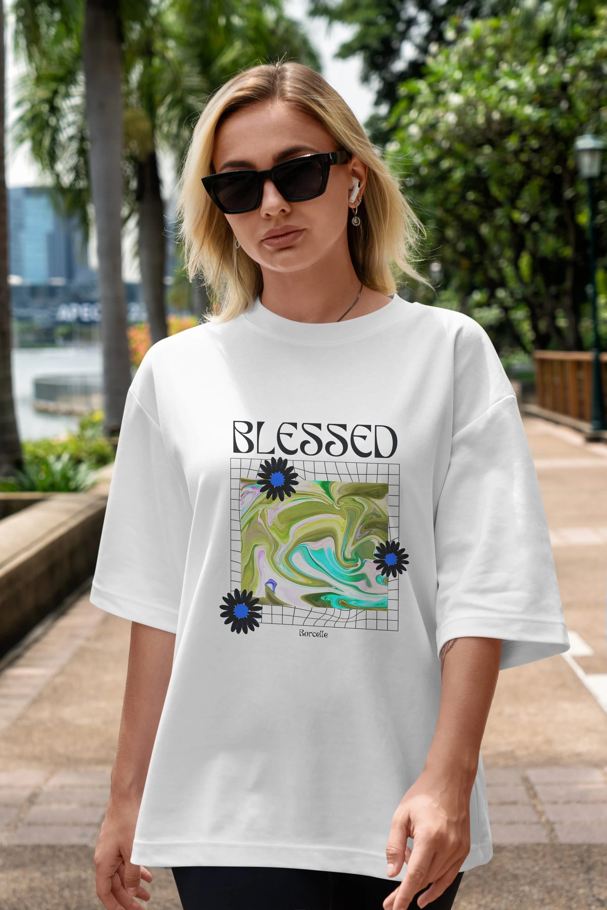 Blessed Ön Baskılı Oversize t-shirt Erkek Kadın Unisex