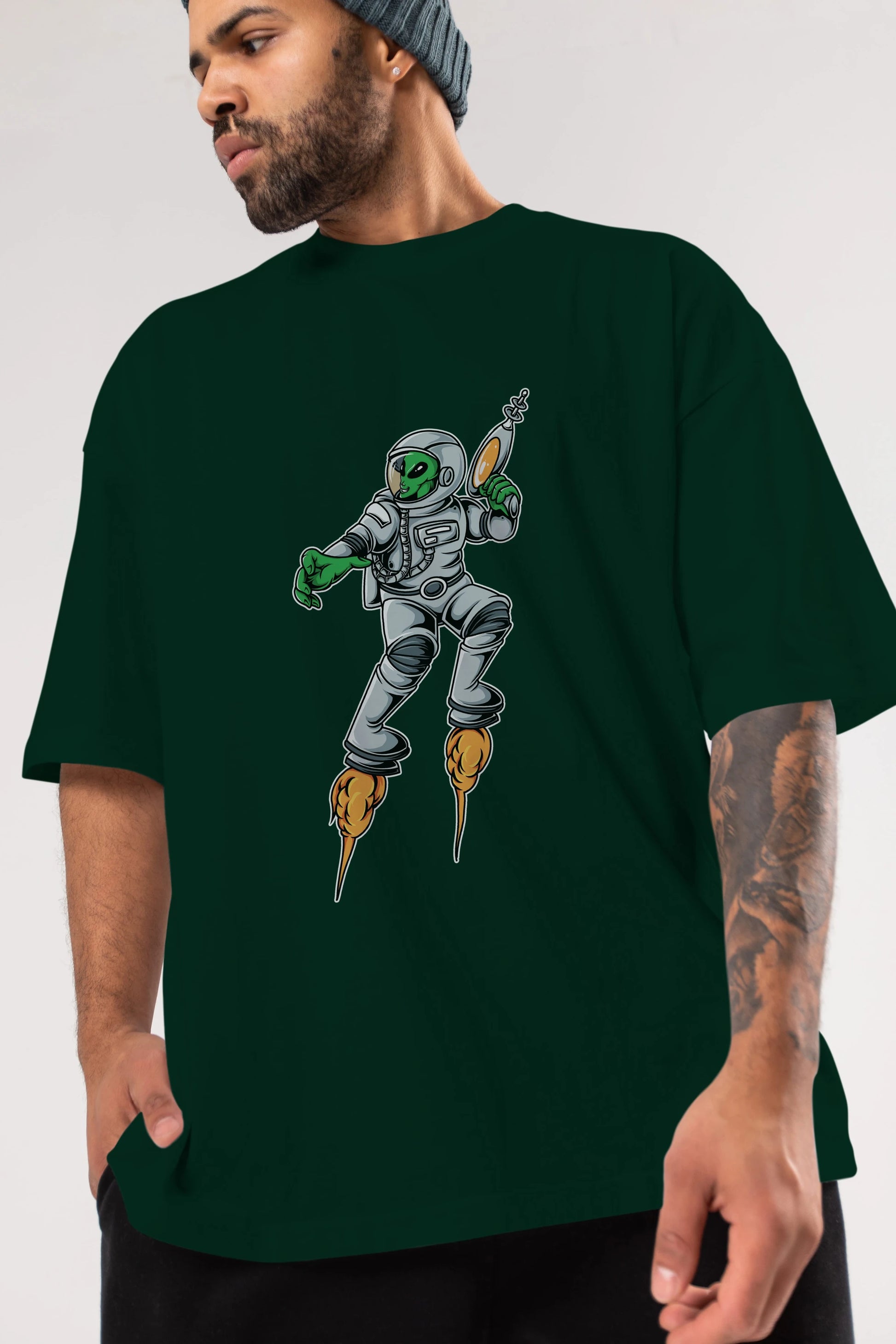 Alien Wars Tshirt Ön Baskılı Oversize t-shirt Erkek Kadın Unisex