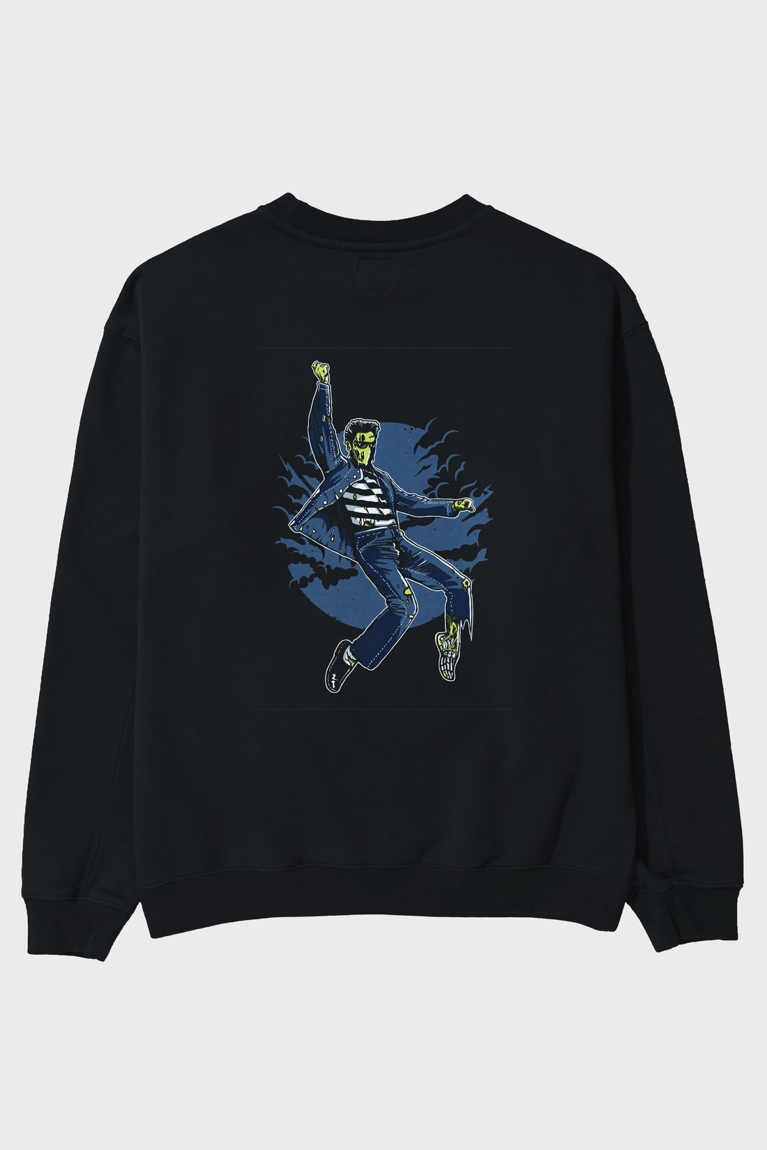 Zombie King Arka Baskılı Oversize Sweatshirt Erkek Kadın Unisex
