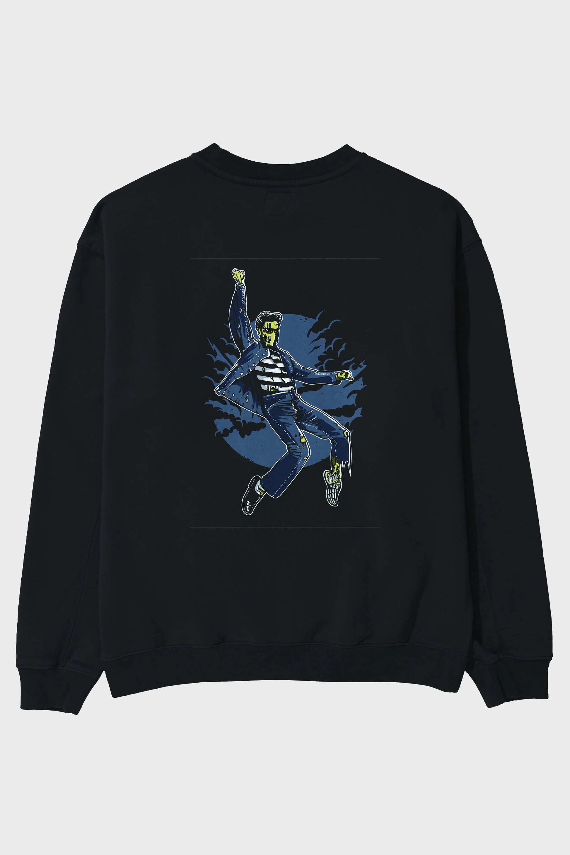 Zombie King Arka Baskılı Oversize Sweatshirt Erkek Kadın Unisex