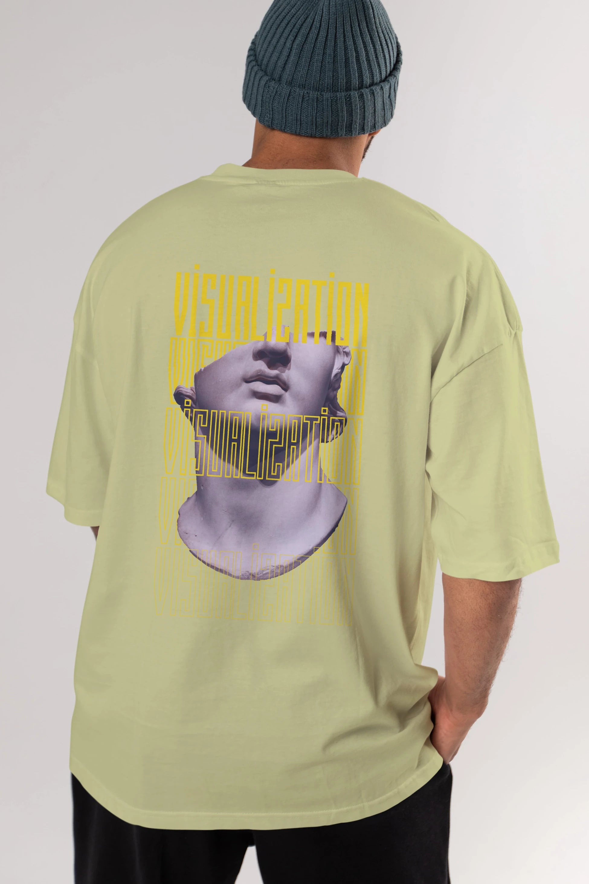 Visualization Yazılı Arka Baskılı Oversize t-shirt Erkek Kadın Unisex