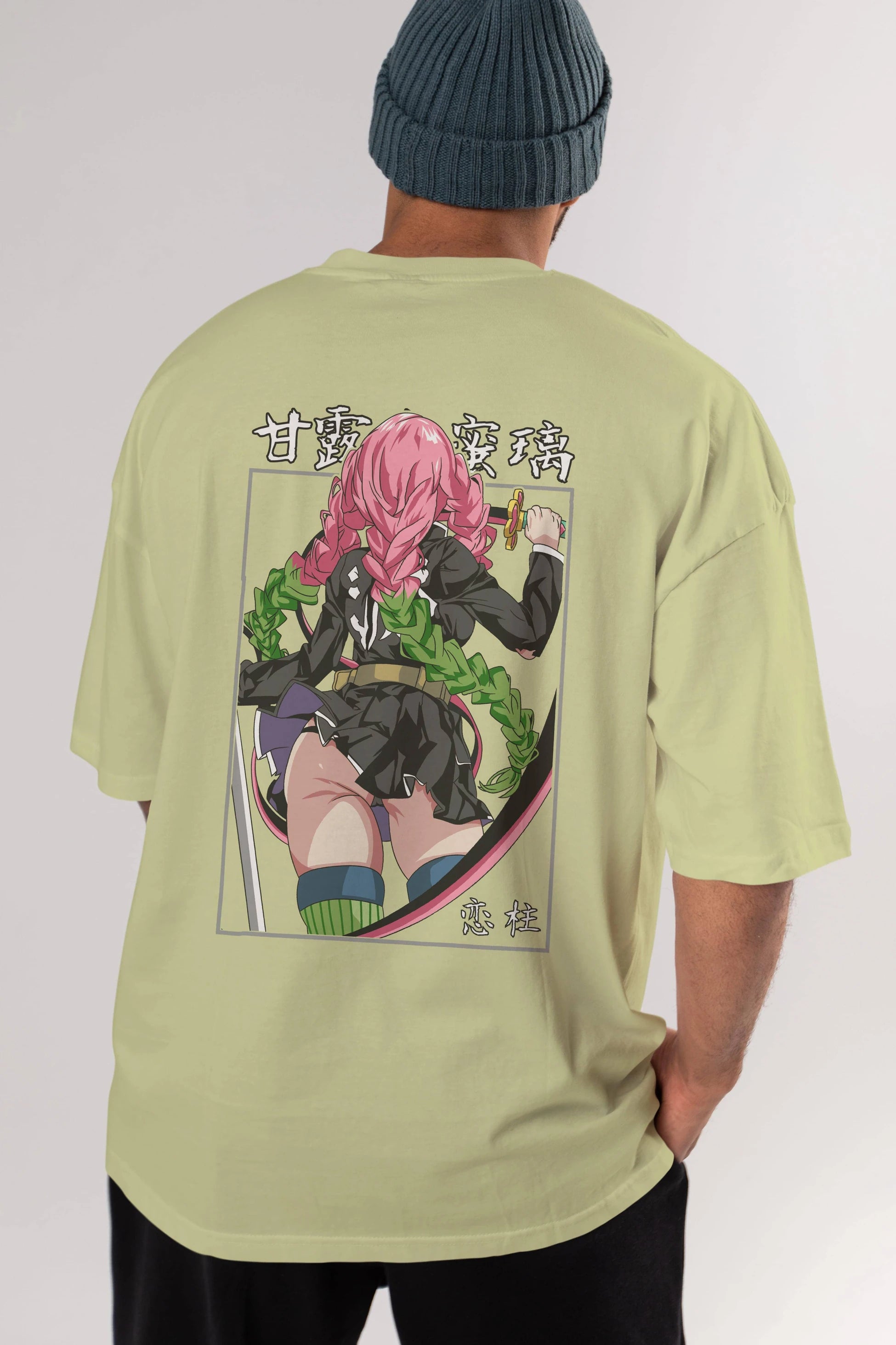 Mitsuri DEMONSLAYER Anime Arka Baskılı Oversize t-shirt Erkek Kadın Unisex
