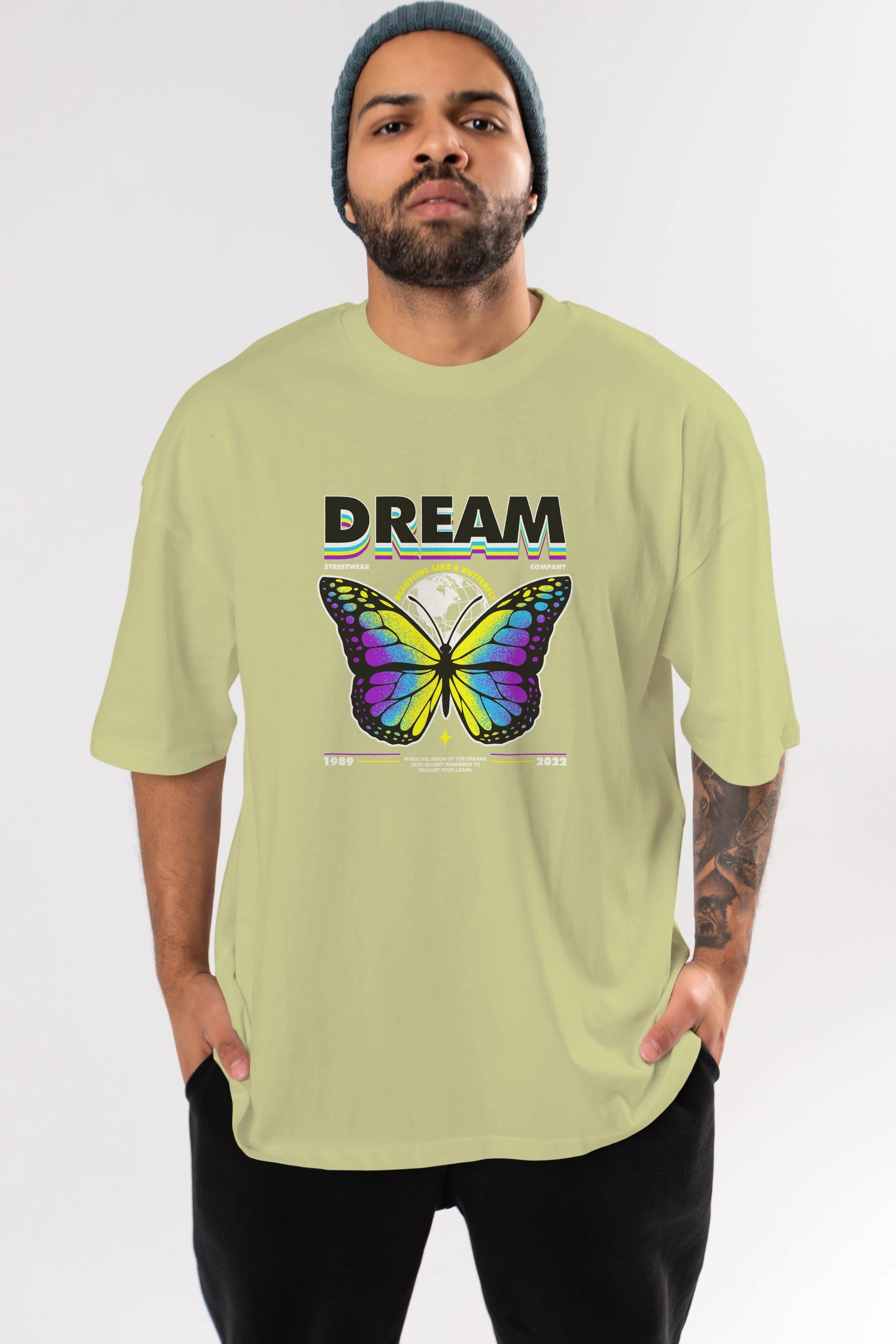 Dream Company Ön Baskılı Oversize t-shirt Erkek Kadın Unisex