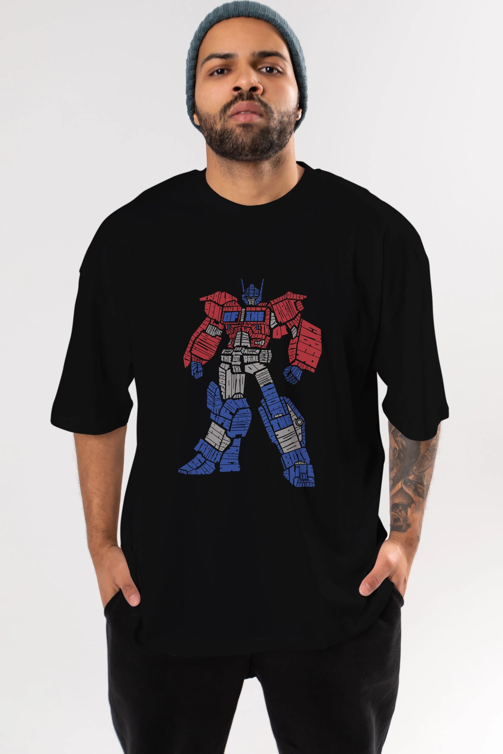 Optimus Prime Ön Baskılı Oversize t-shirt %100 pamuk Erkek Kadın Unisex