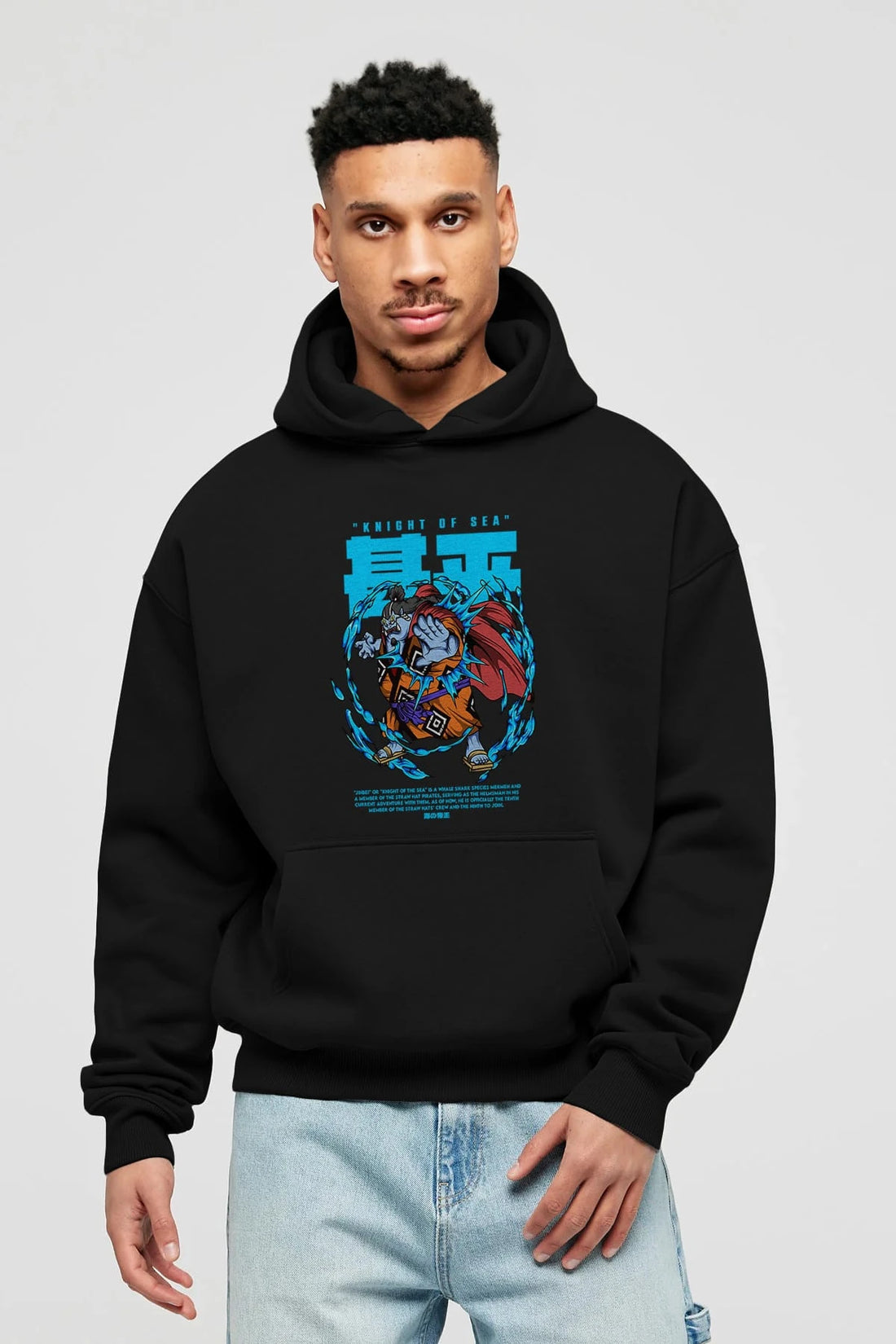 Jinbei Anime Ön Baskılı Hoodie Oversize Kapüşonlu Sweatshirt Erkek Kadın Unisex