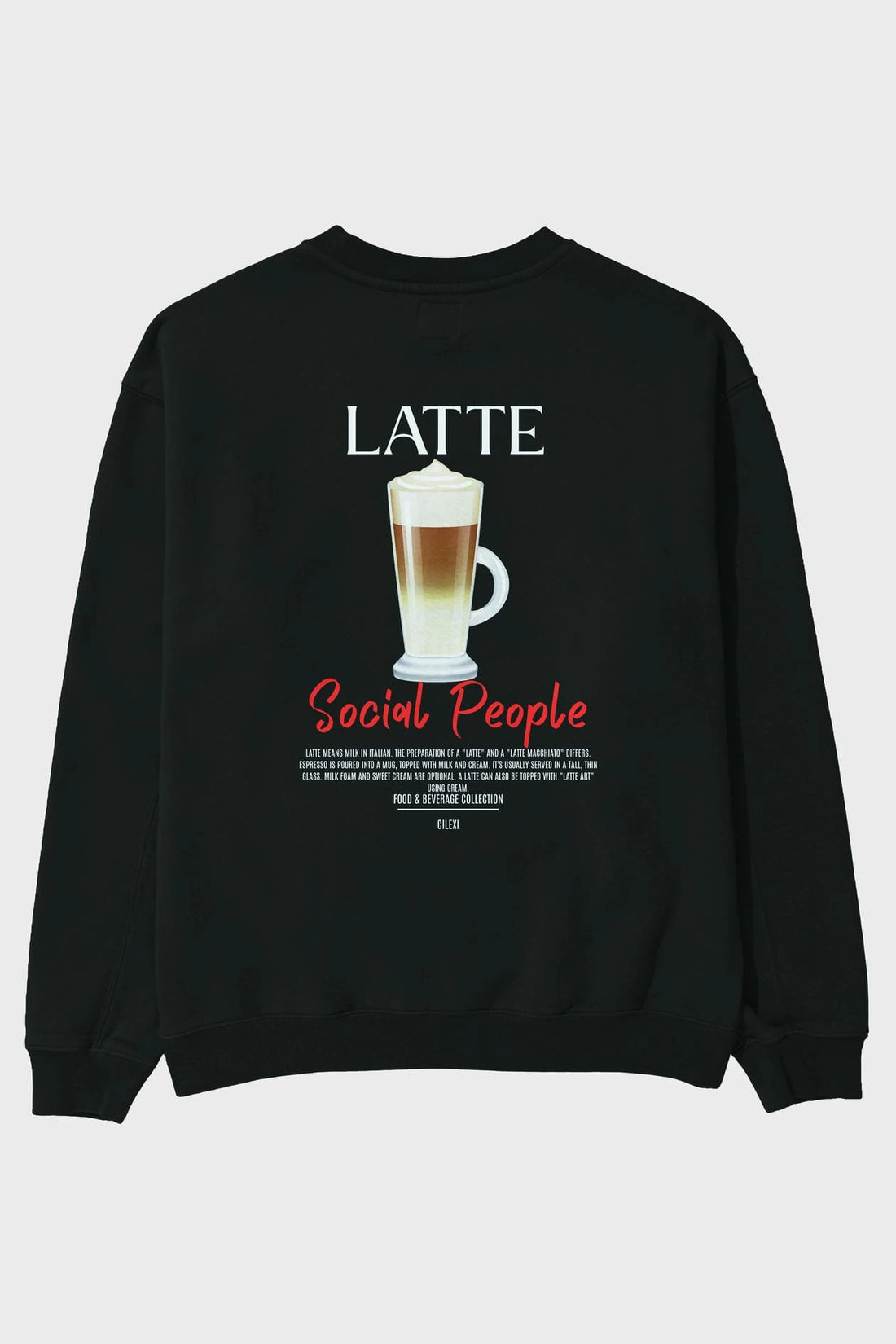 Latte Arka Baskılı Oversize Sweatshirt Erkek Kadın Unisex