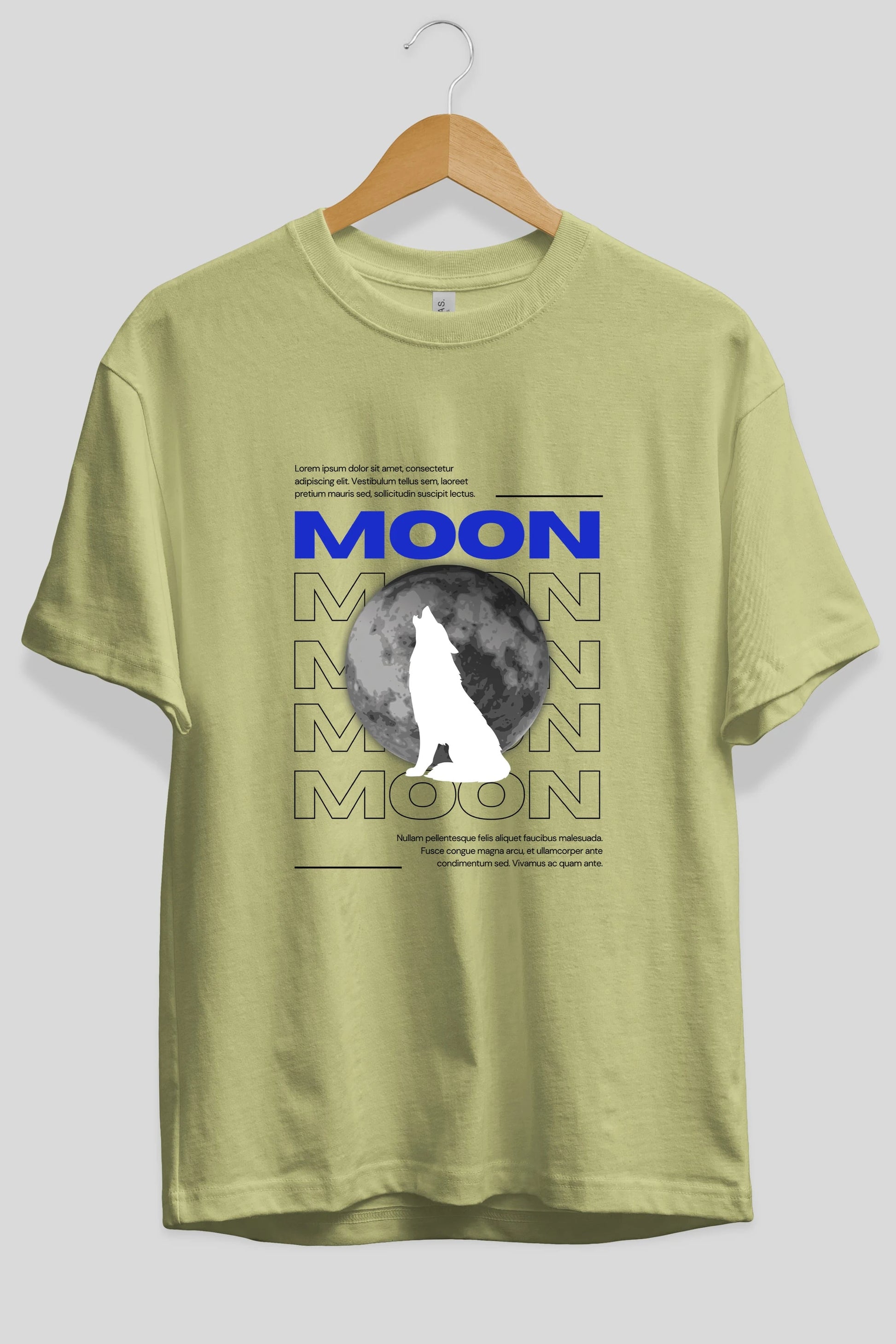 Moon Ön Baskılı Oversize t-shirt Erkek Kadın Unisex