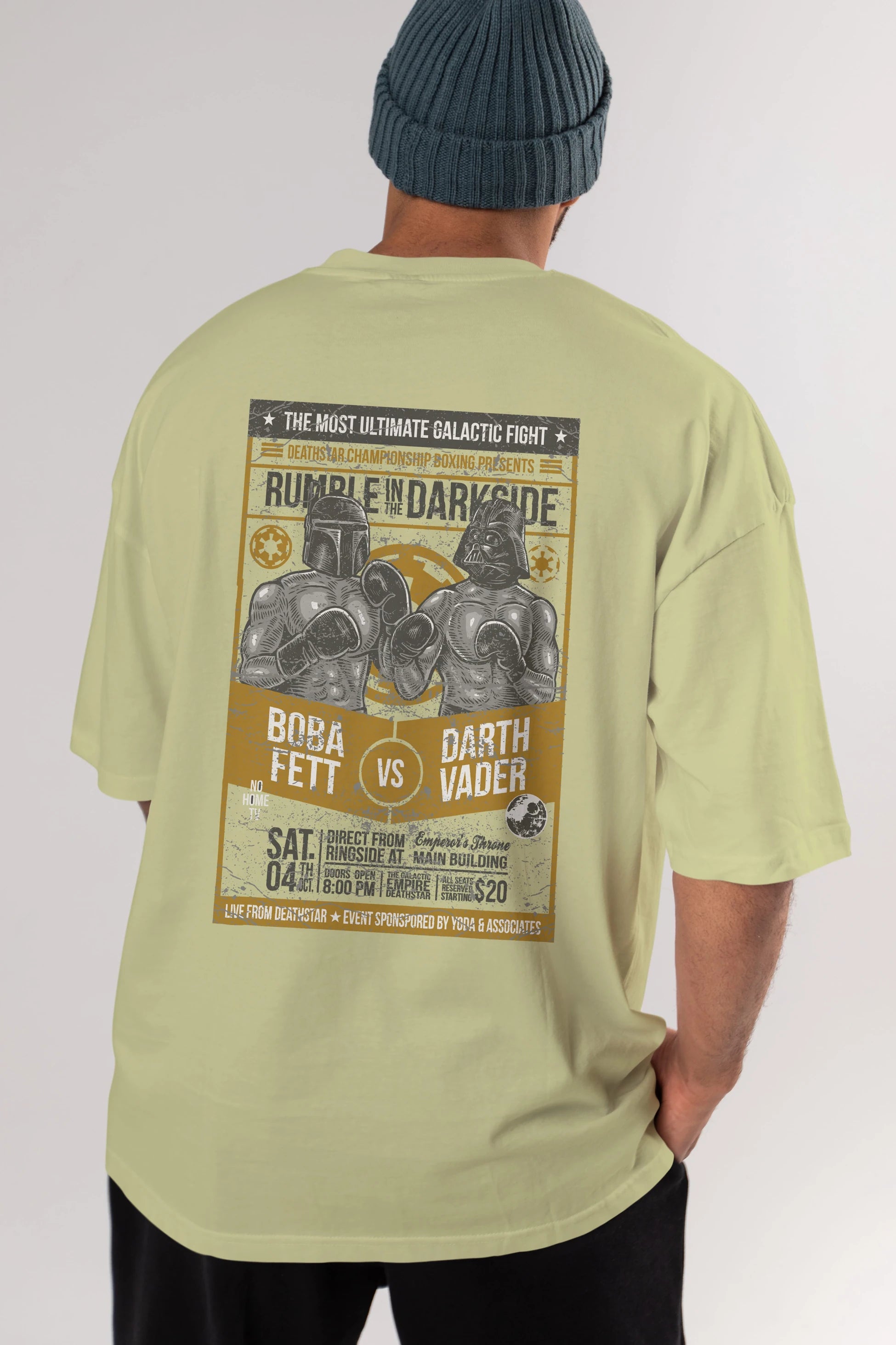 Rumble In The Darkside Arka Baskılı Oversize t-shirt Erkek Kadın Unisex %100 Pamuk