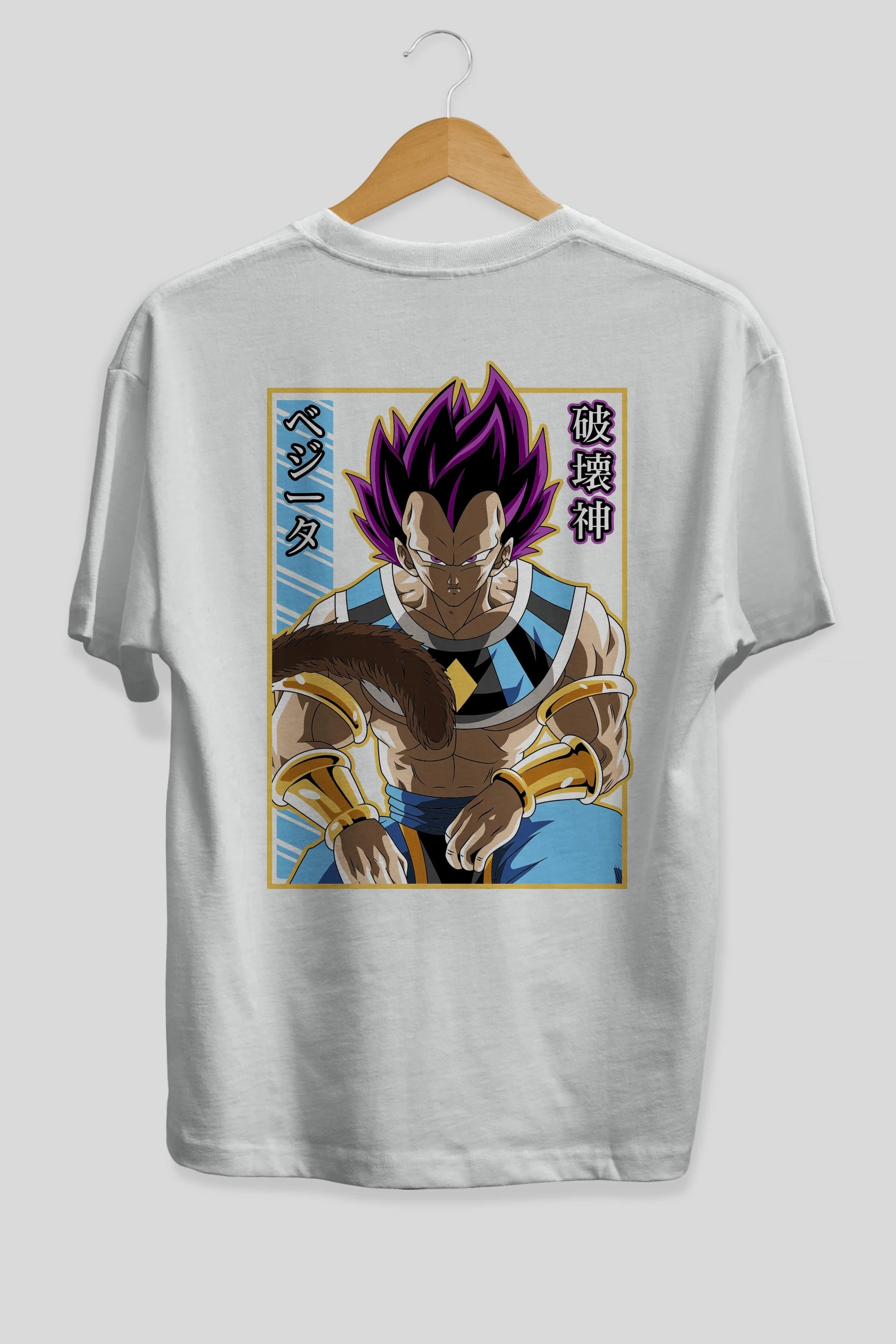 DragonBall VegetaHakaishin Anime Arka Baskılı Oversize t-shirt Erkek Kadın Unisex