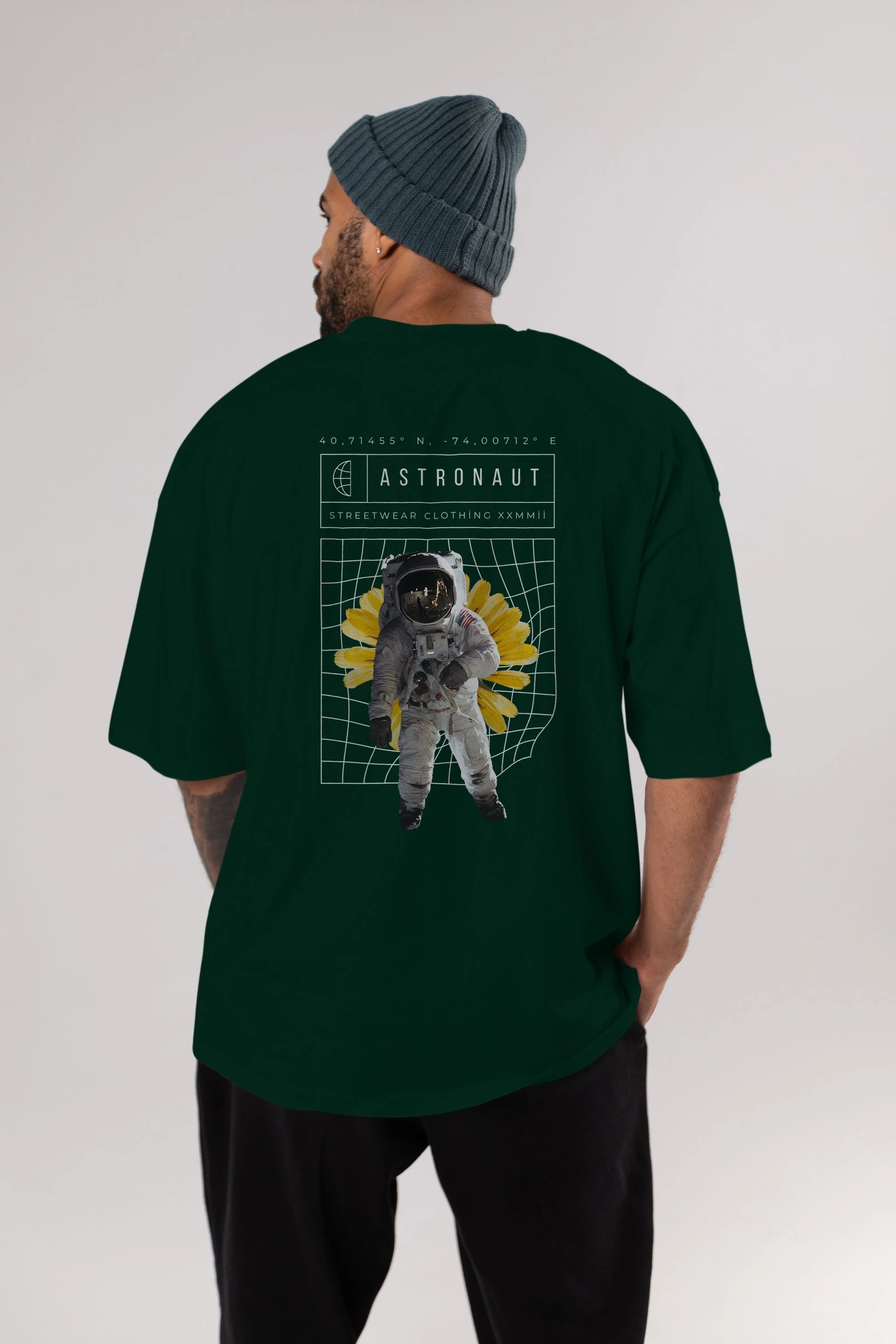 Astronaut Streetwear Arka Baskılı Oversize t-shirt Erkek Kadın Unisex
