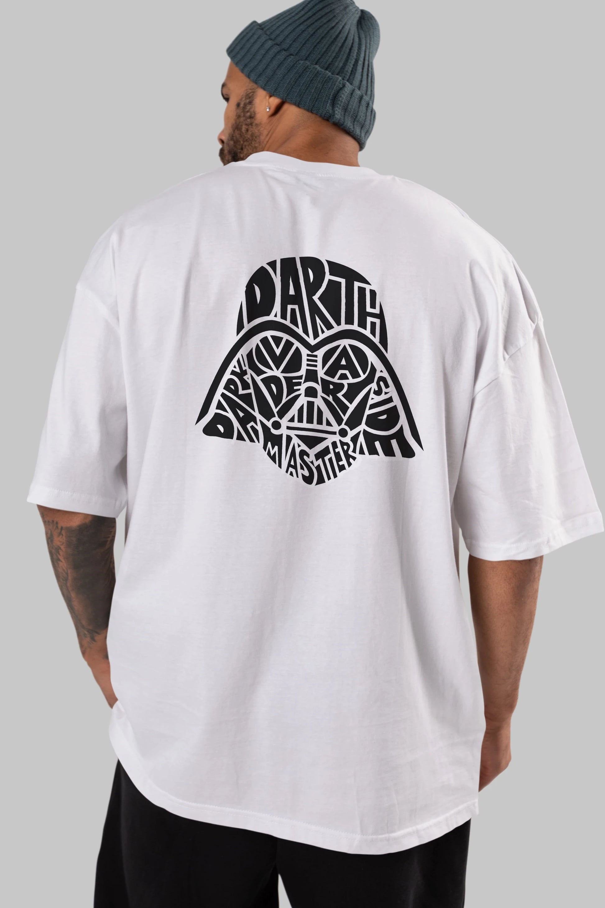 Darth Vader Arka Baskılı Oversize t-shirt %100 pamuk Erkek Kadın Unisex