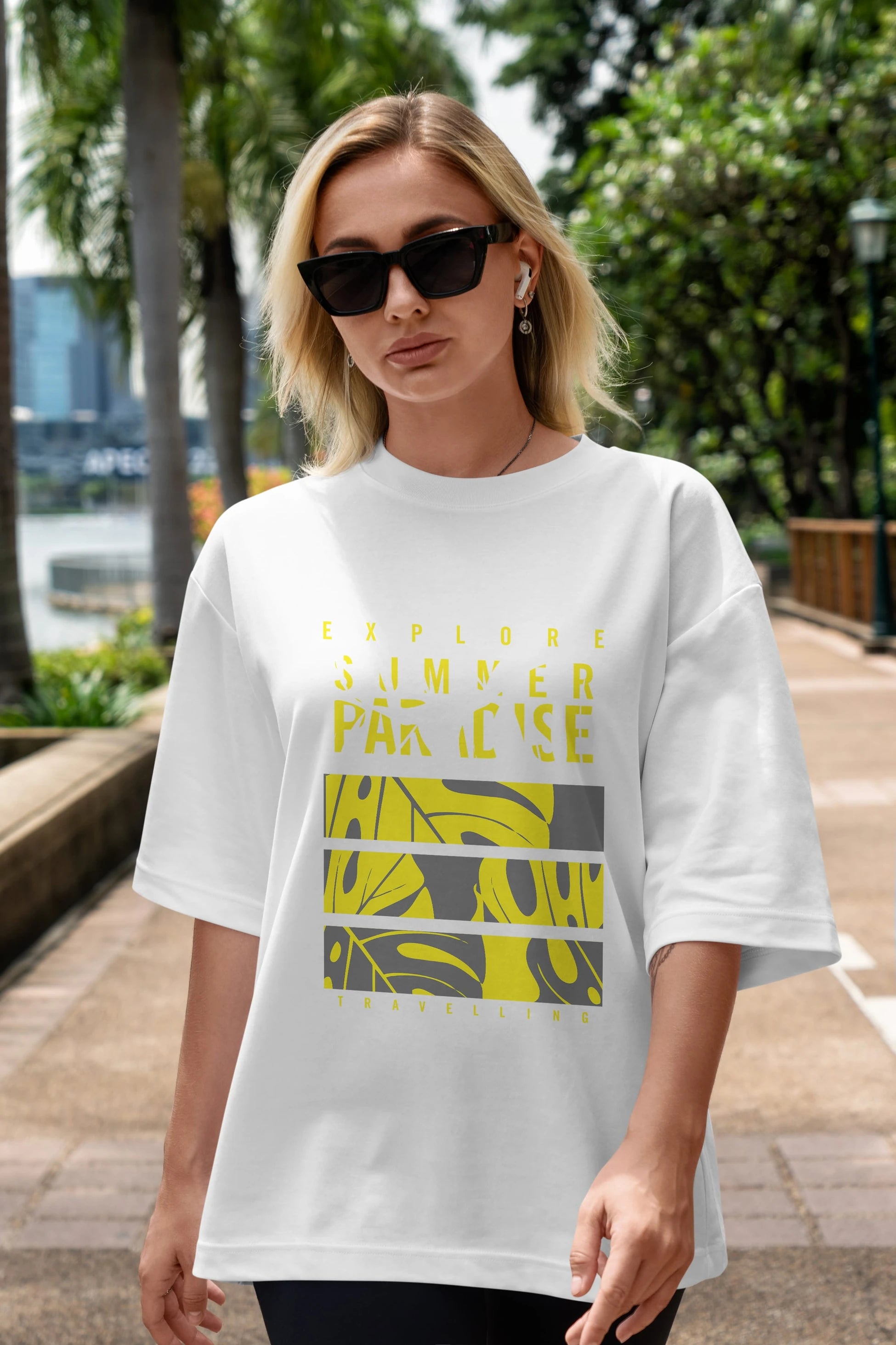 Summer Paradise Ön Baskılı Oversize t-shirt Erkek Kadın Unisex
