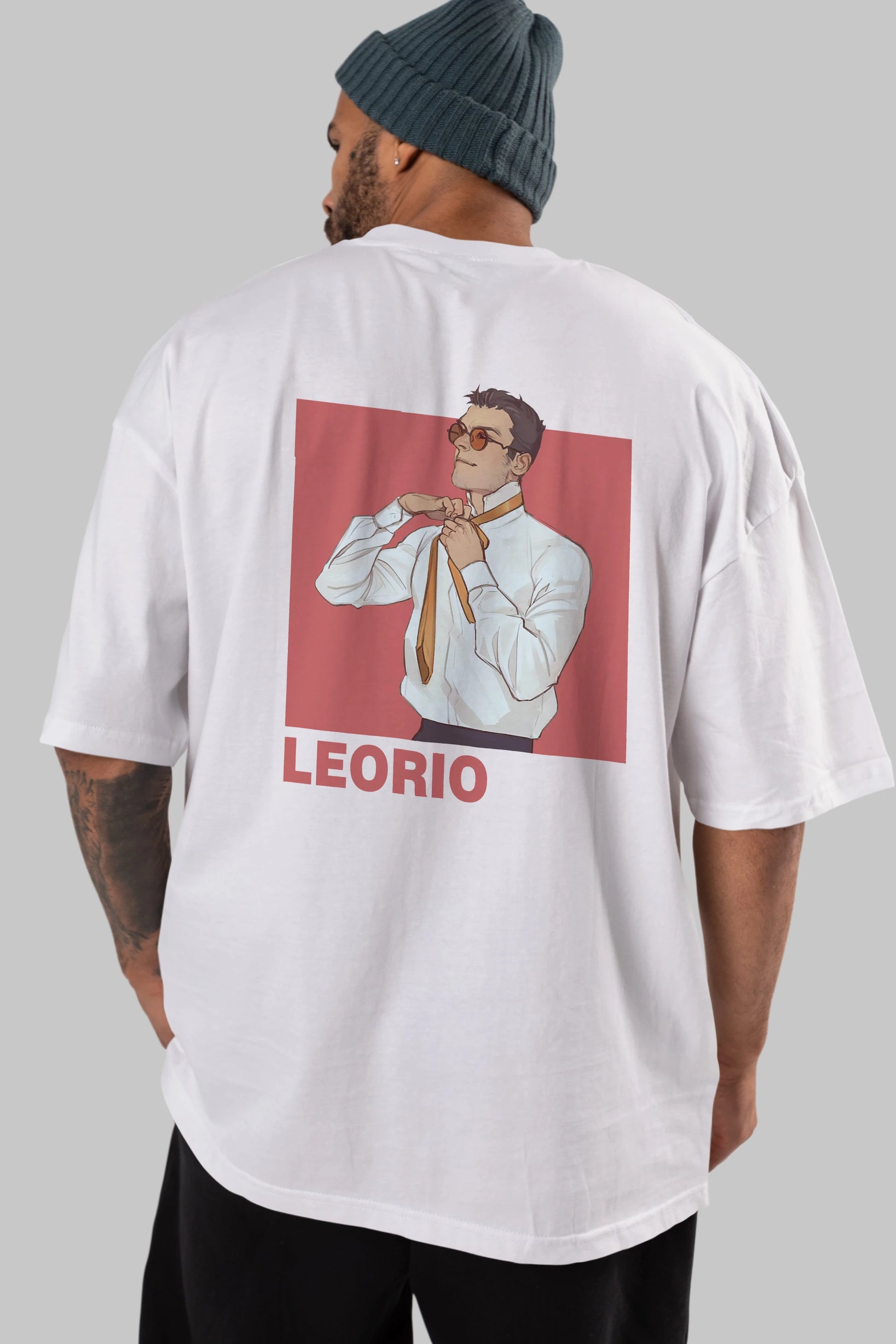 Leorio Paladiknight 5 Anime Arka Baskılı Oversize t-shirt Erkek Kadın Unisex