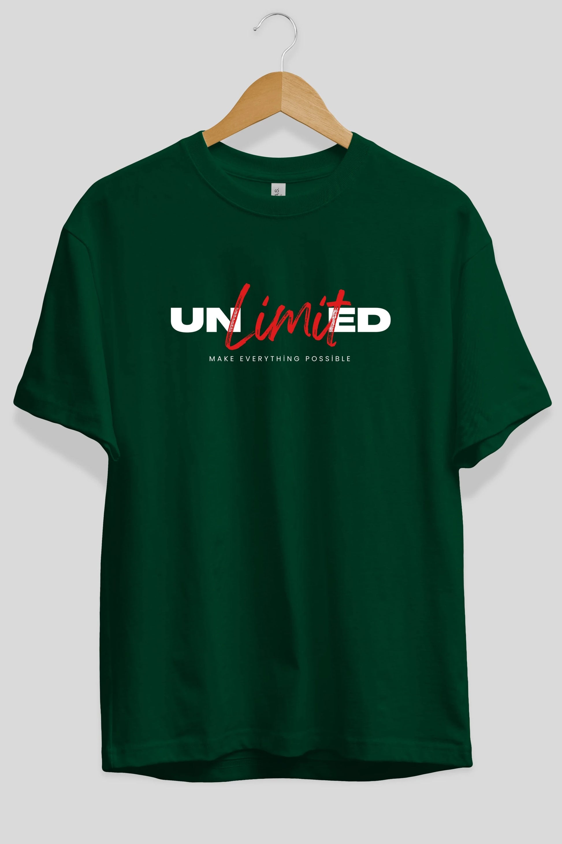 Unlimited Yazılı Ön Baskılı Oversize t-shirt Erkek Kadın Unisex