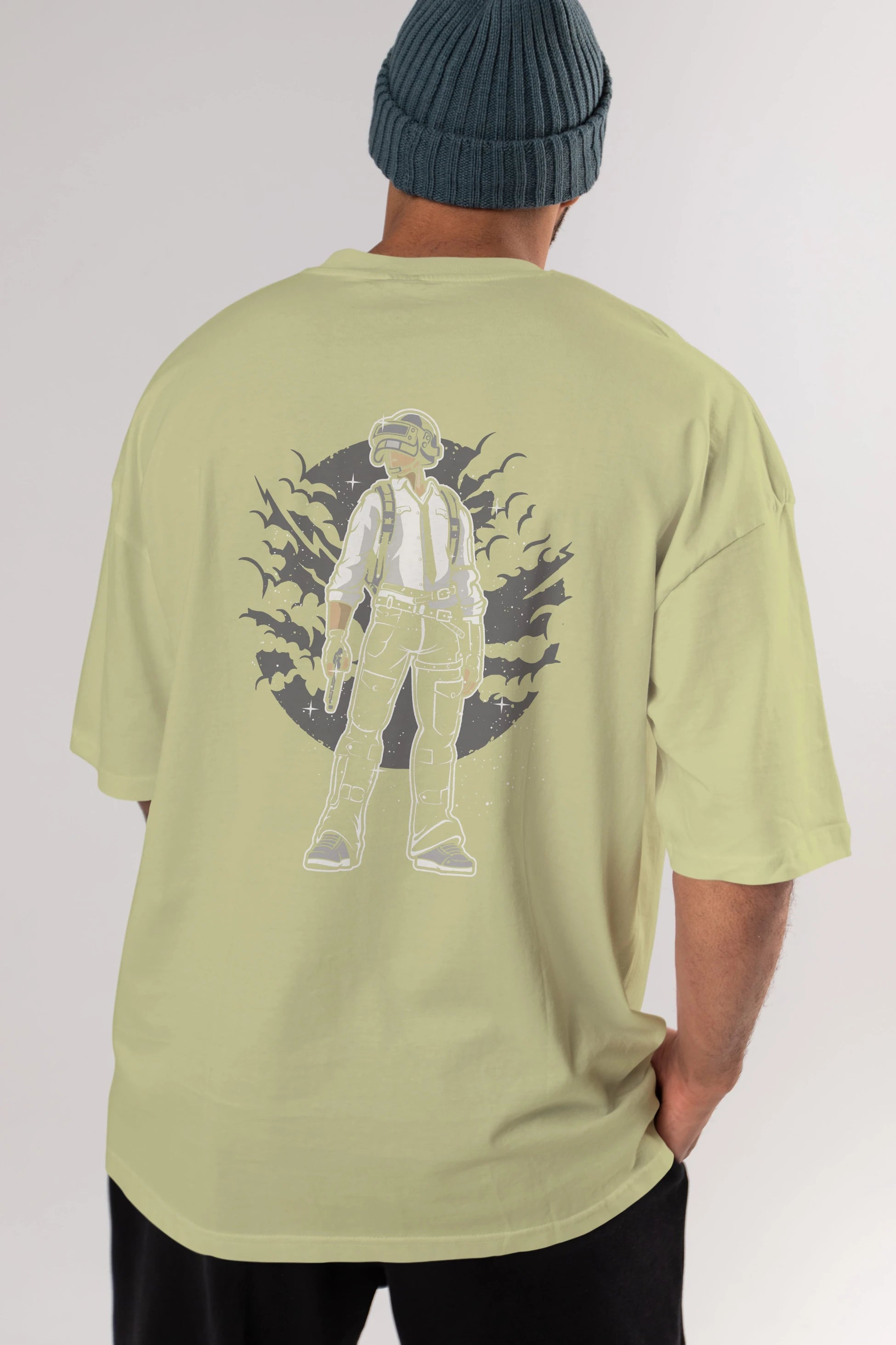 PUBG Arka Baskılı Oversize t-shirt Erkek Kadın Unisex %100 Pamuk