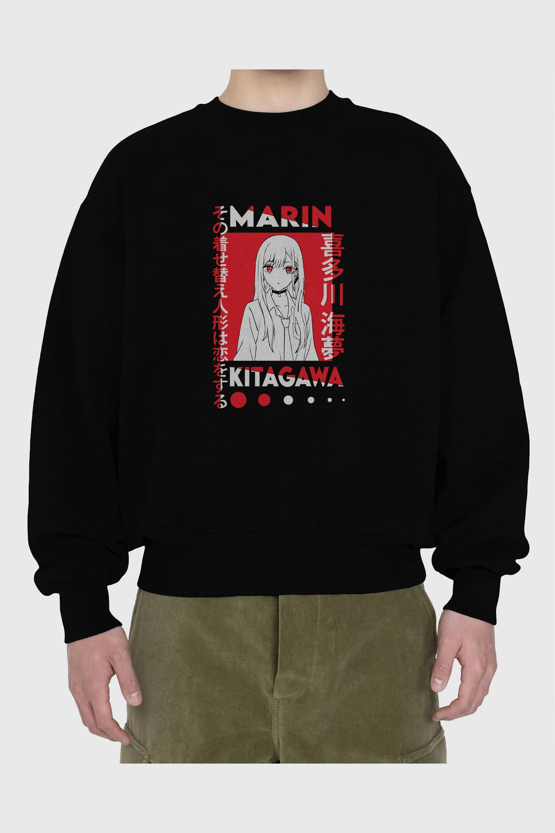 MARIN KITAGAWA Anime Ön Baskılı Oversize Sweatshirt Erkek Kadın Unisex