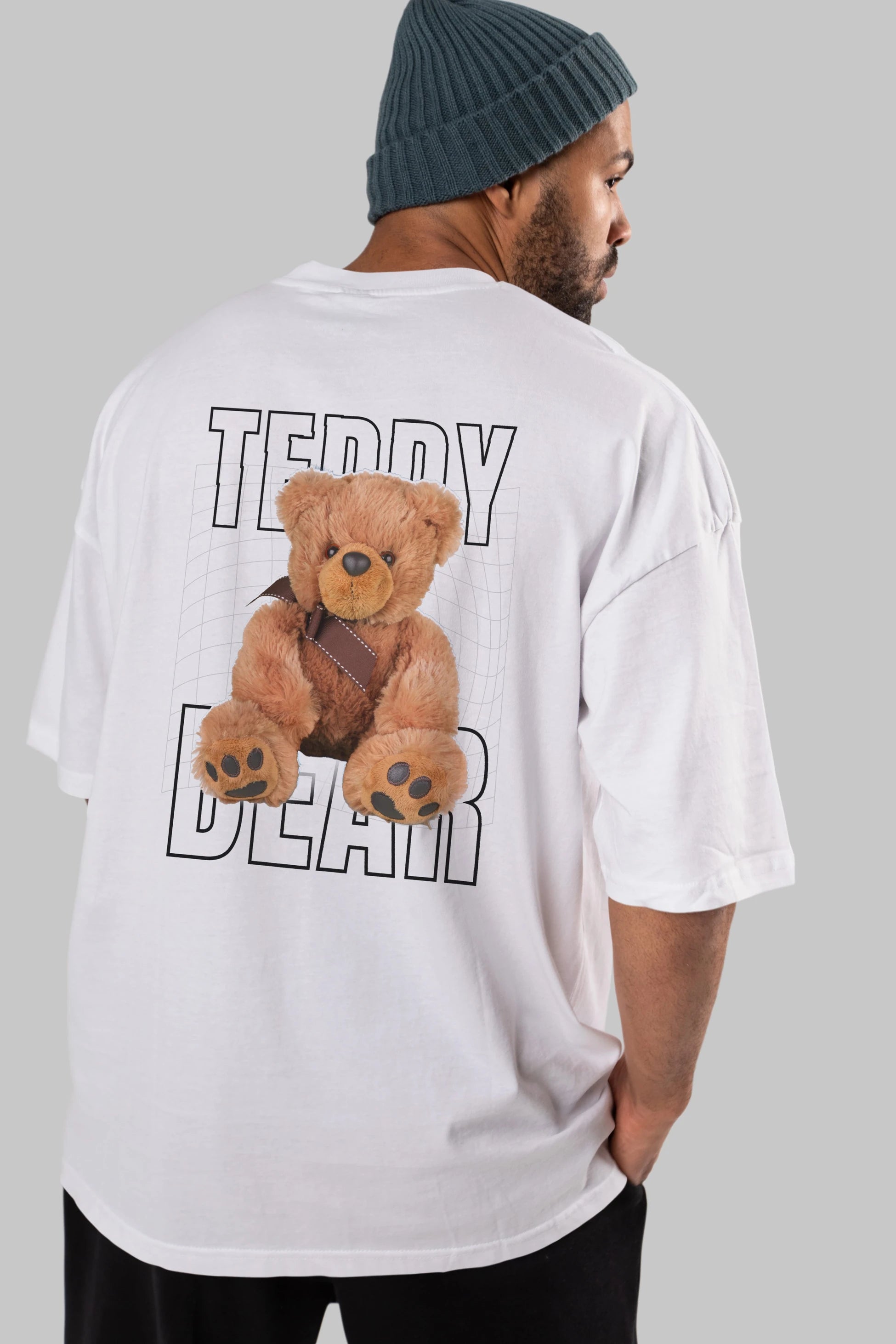Teddy Bear Yazılı Arka Baskılı Oversize t-shirt Erkek Kadın Unisex