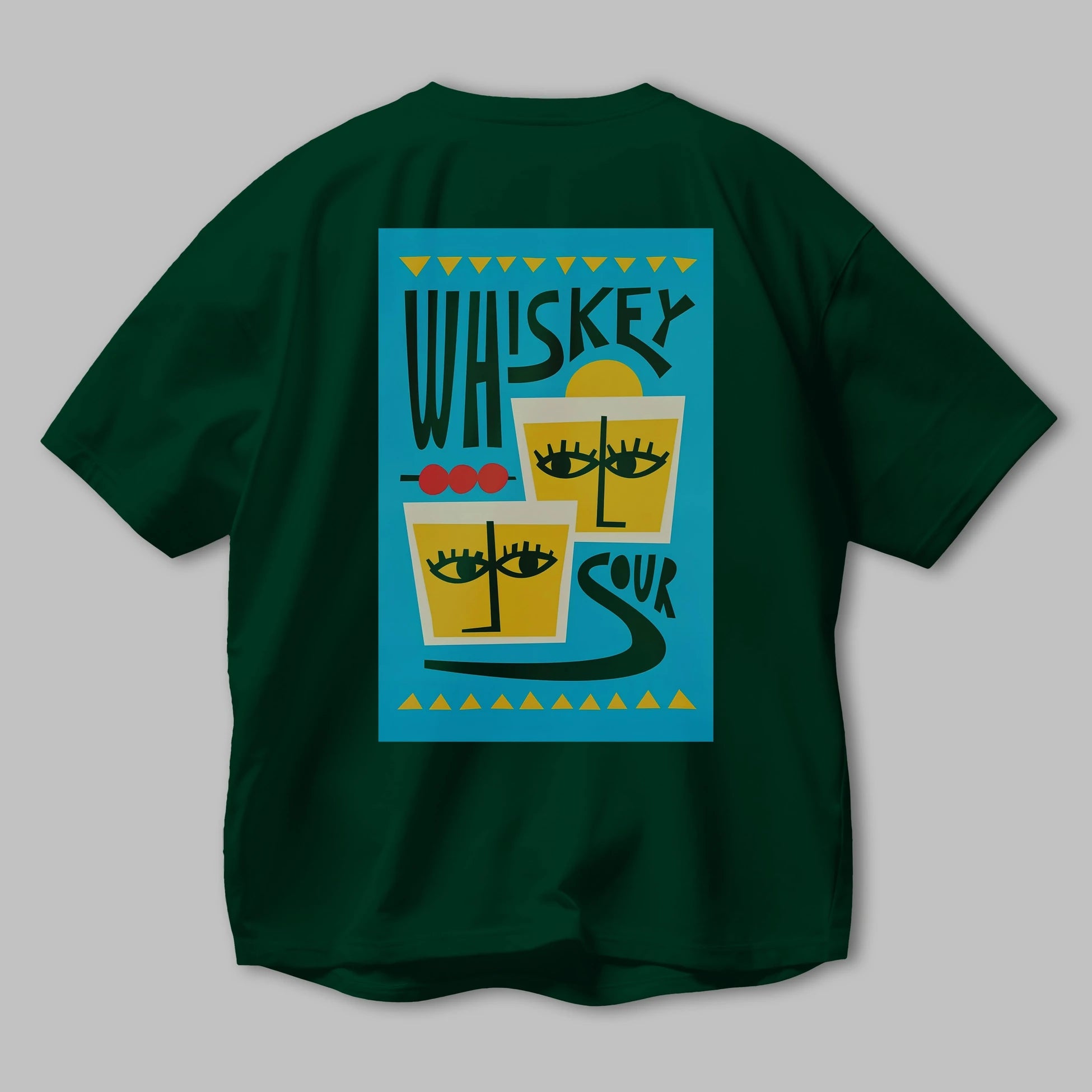 Whiskey Sour 2 Arka Baskılı Oversize t-shirt Erkek Kadın Unisex %100 Pamuk Bisiklet Yaka tişort