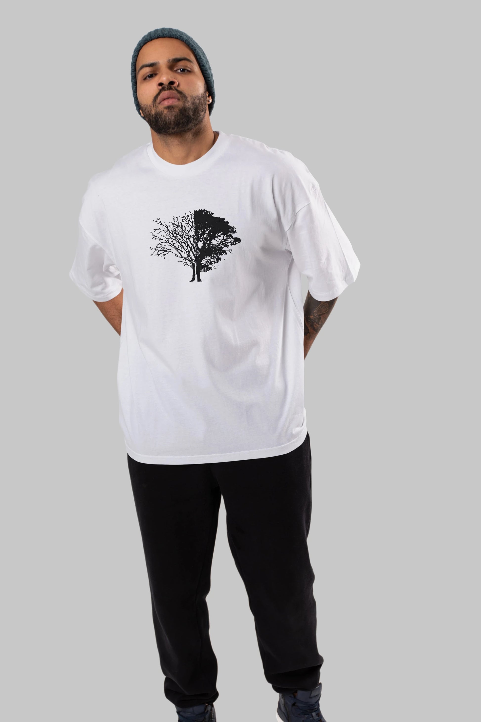 Life And Death Ön Baskılı Oversize t-shirt %100 pamuk Erkek Kadın Unisex