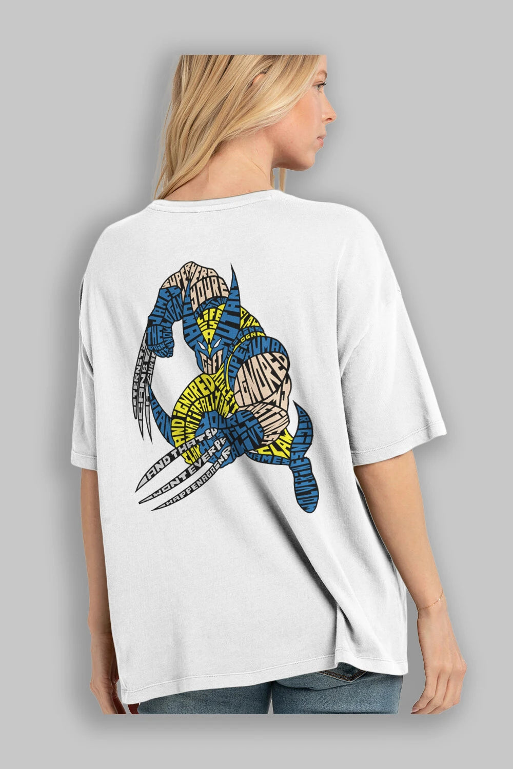 Logan Arka Baskılı Oversize t-shirt %100 pamuk Erkek Kadın Unisex
