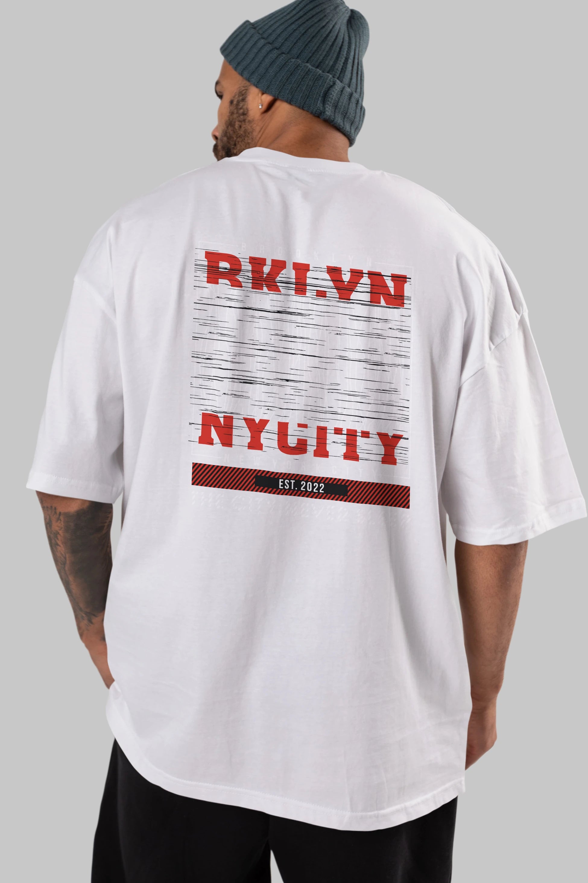 Brooklyn New York City Arka Baskılı Oversize t-shirt Erkek Kadın Unisex