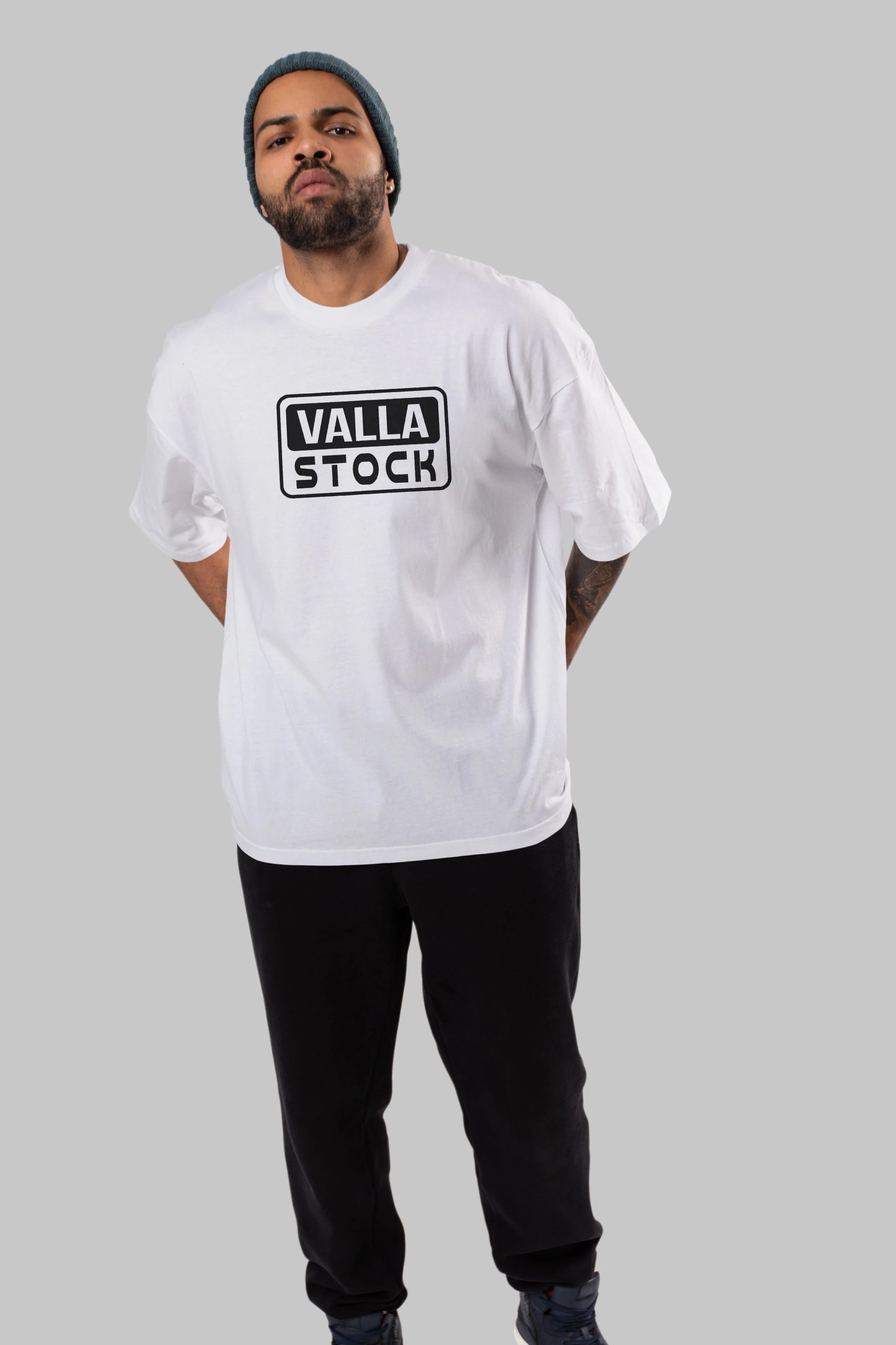 Valla Stock Ön Baskılı Oversize t-shirt %100 pamuk Erkek Kadın Unisex
