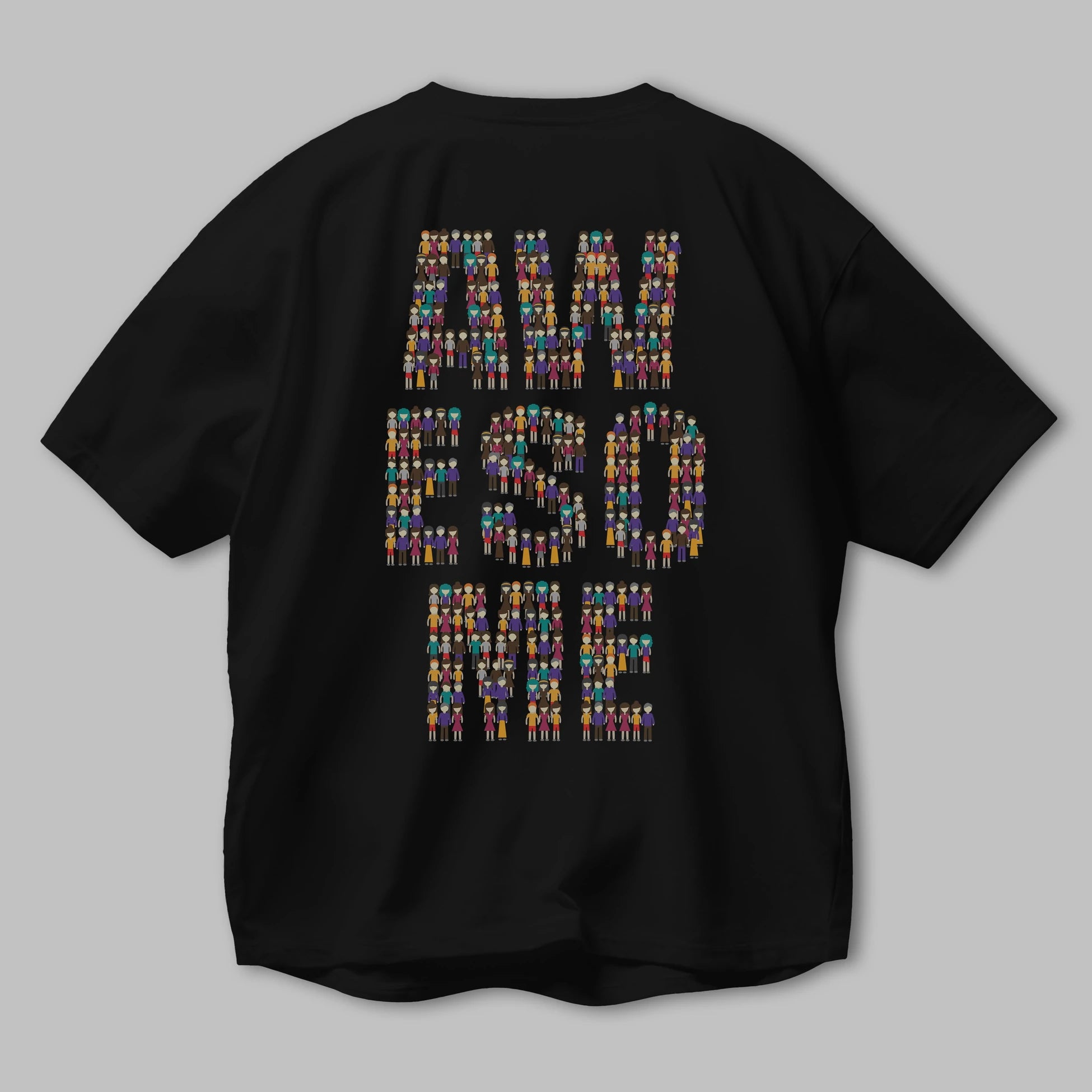 Awesome Arka Baskılı Oversize t-shirt %100 pamuk Erkek Kadın Unisex