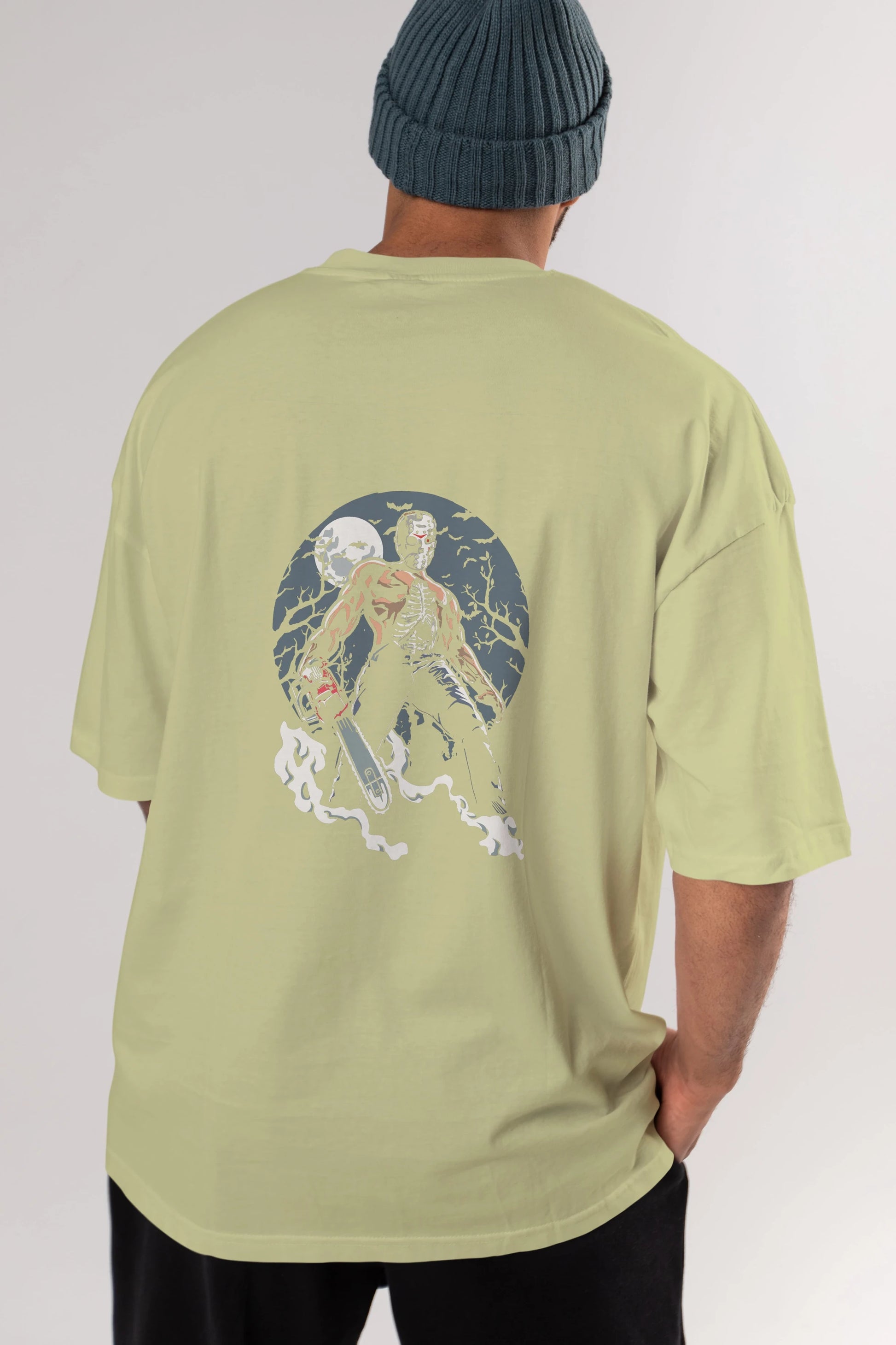 Evil Killer Arka Baskılı Oversize t-shirt Erkek Kadın Unisex %100 Pamuk
