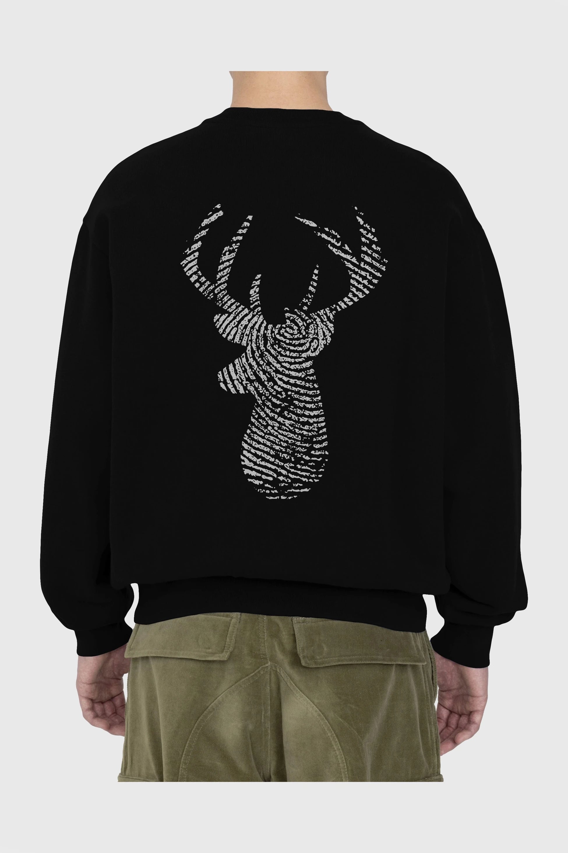 Deer 3 Arka Baskılı Oversize Sweatshirt Erkek Kadın Unisex