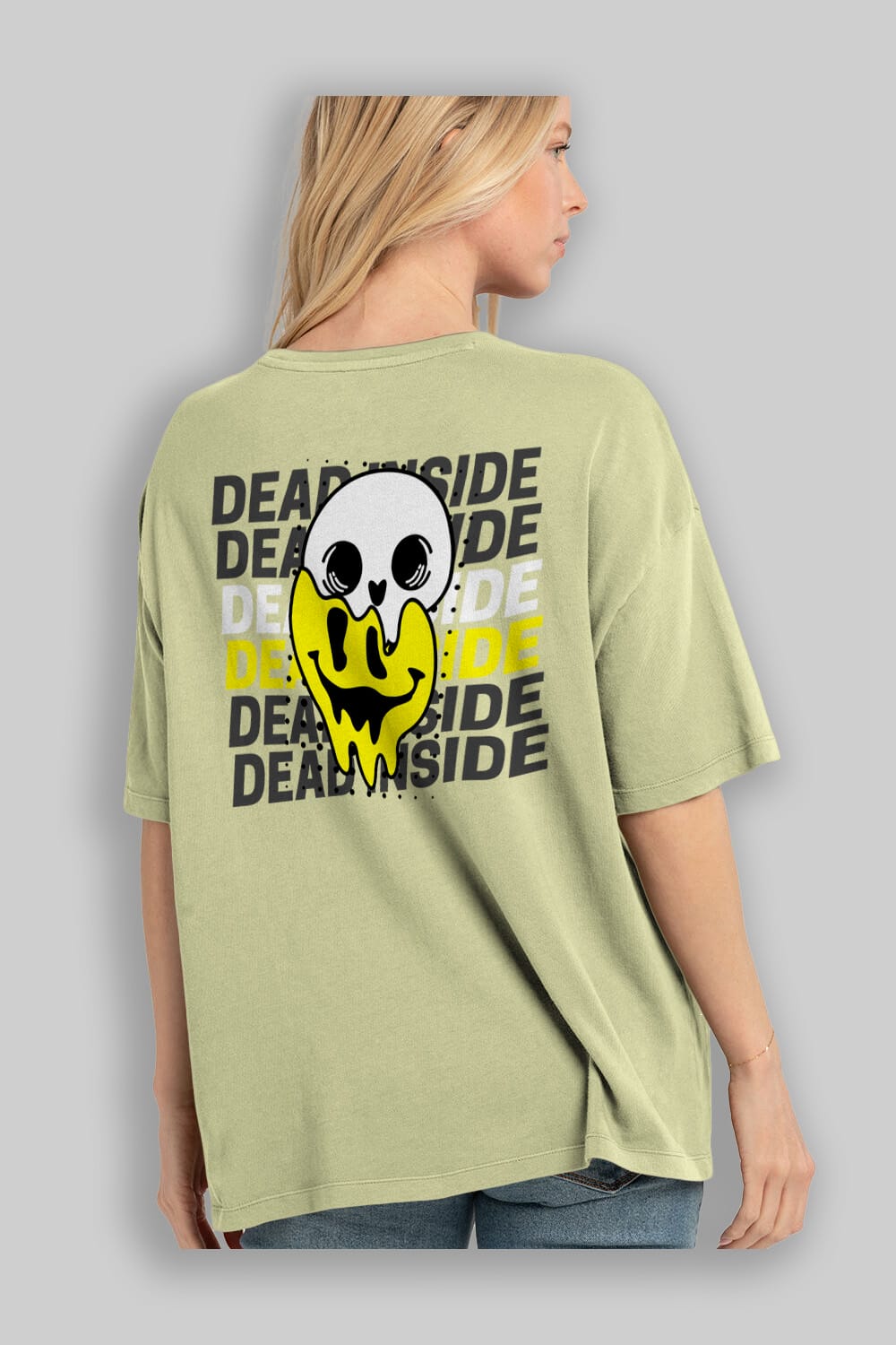 Dead Inside Yazılı Arka Baskılı Oversize t-shirt Erkek Kadın Unisex