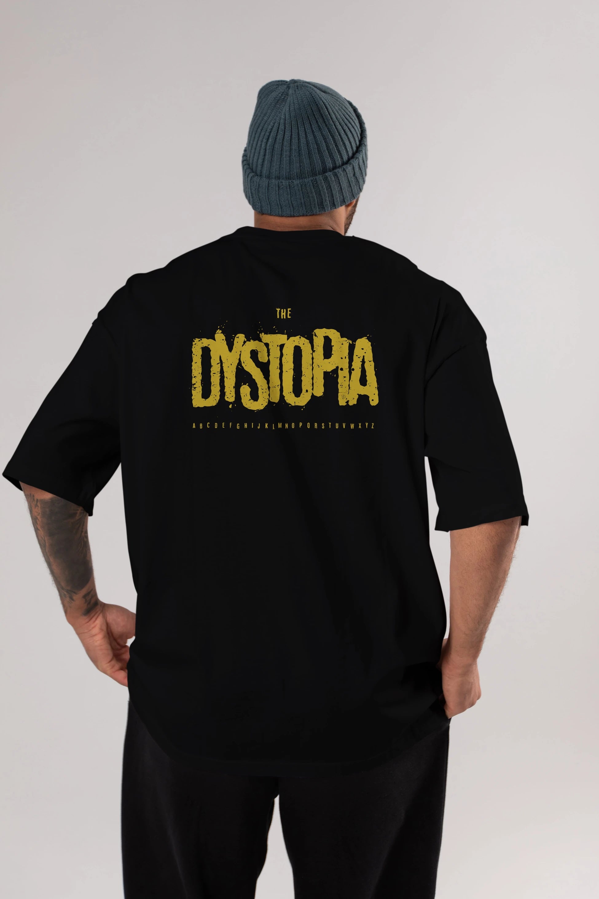 The Dystopia Arka Baskılı Oversize t-shirt Erkek Kadın Unisex