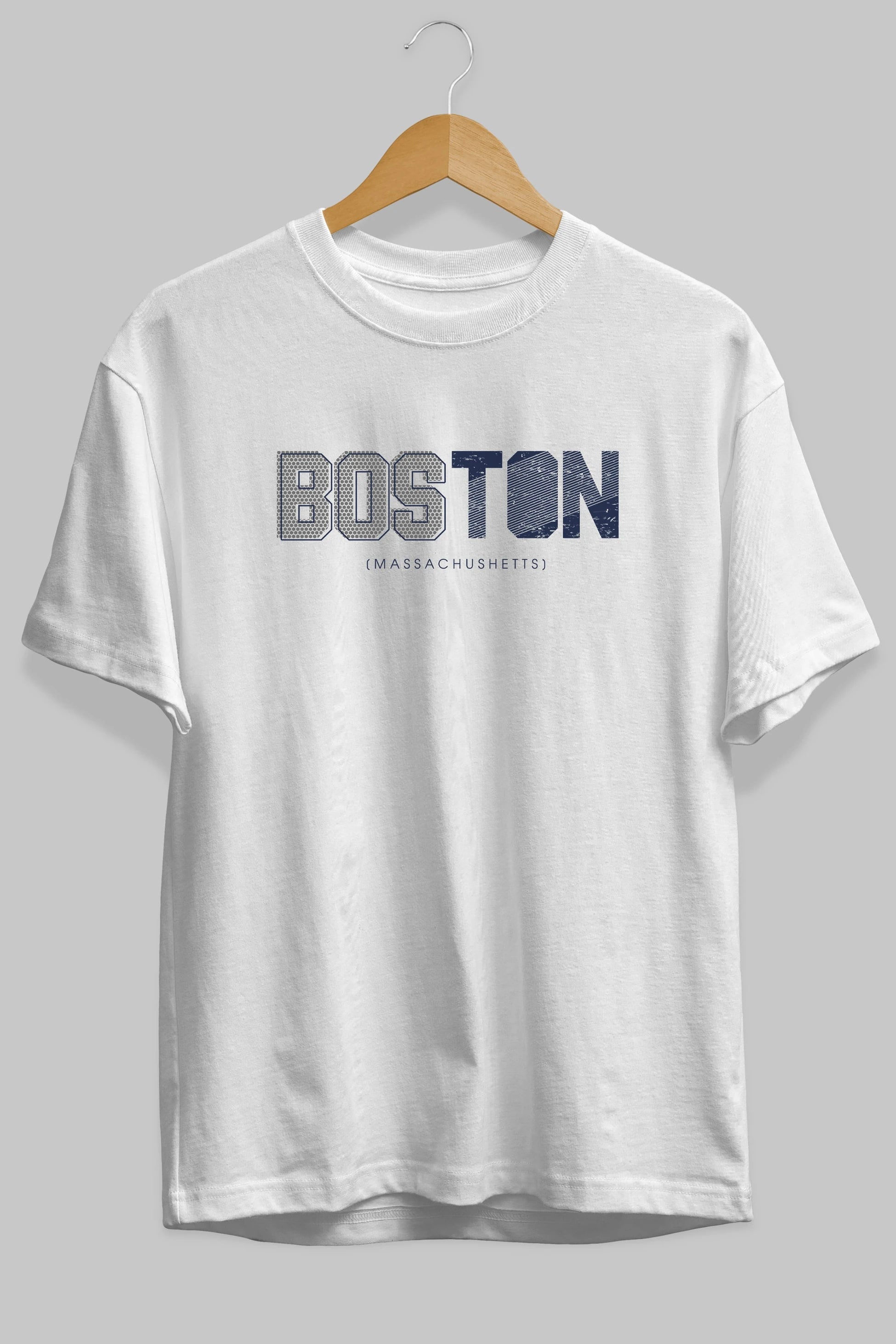 Boston Ön Baskılı Oversize t-shirt Erkek Kadın Unisex