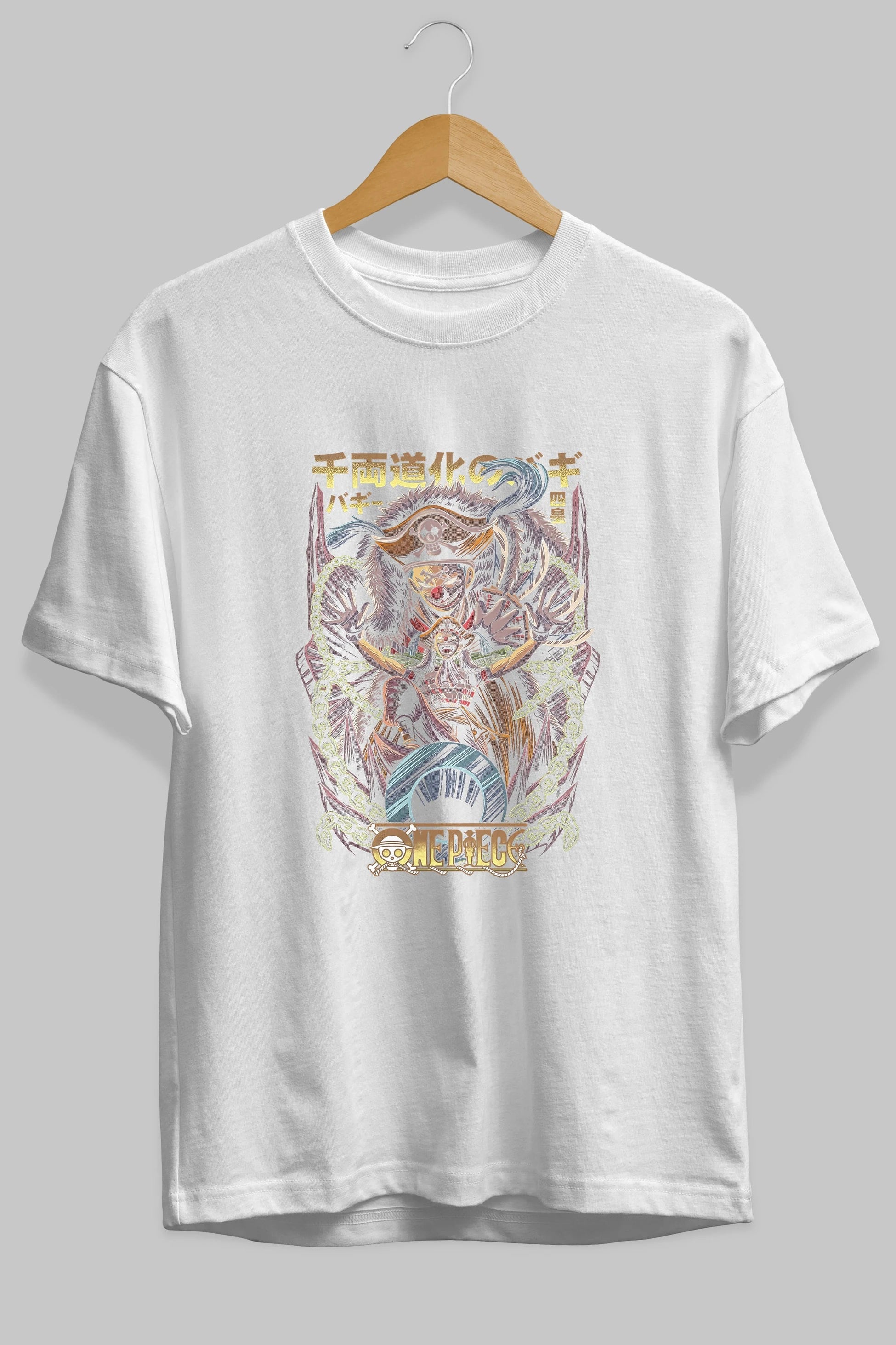 ONE PIECE (5) Anime Ön Baskılı Oversize t-shirt %100 pamuk Erkek Kadın Unisex