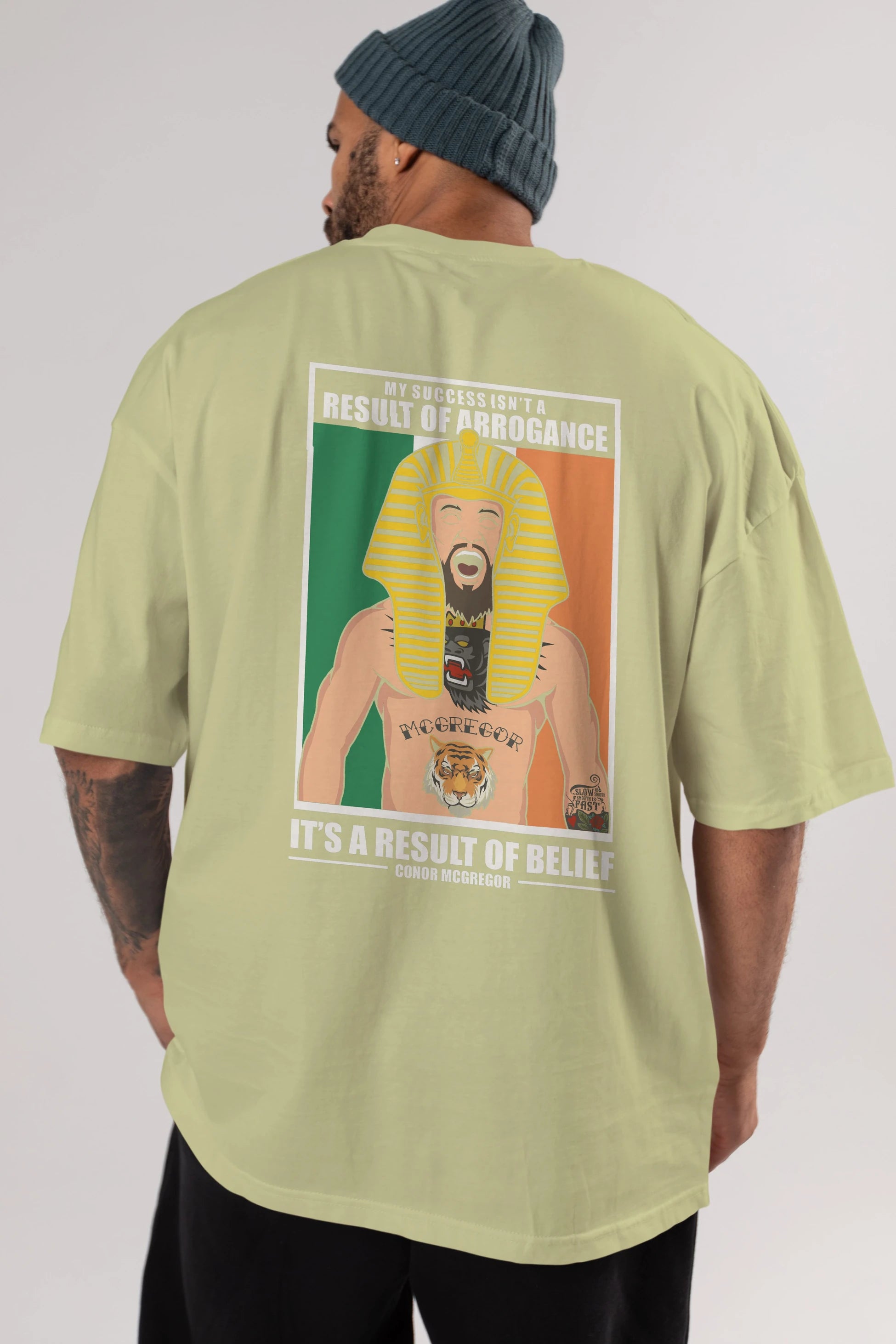 McGregor Pharaoh Arka Baskılı Oversize t-shirt Erkek Kadın Unisex %100 Pamuk tişort