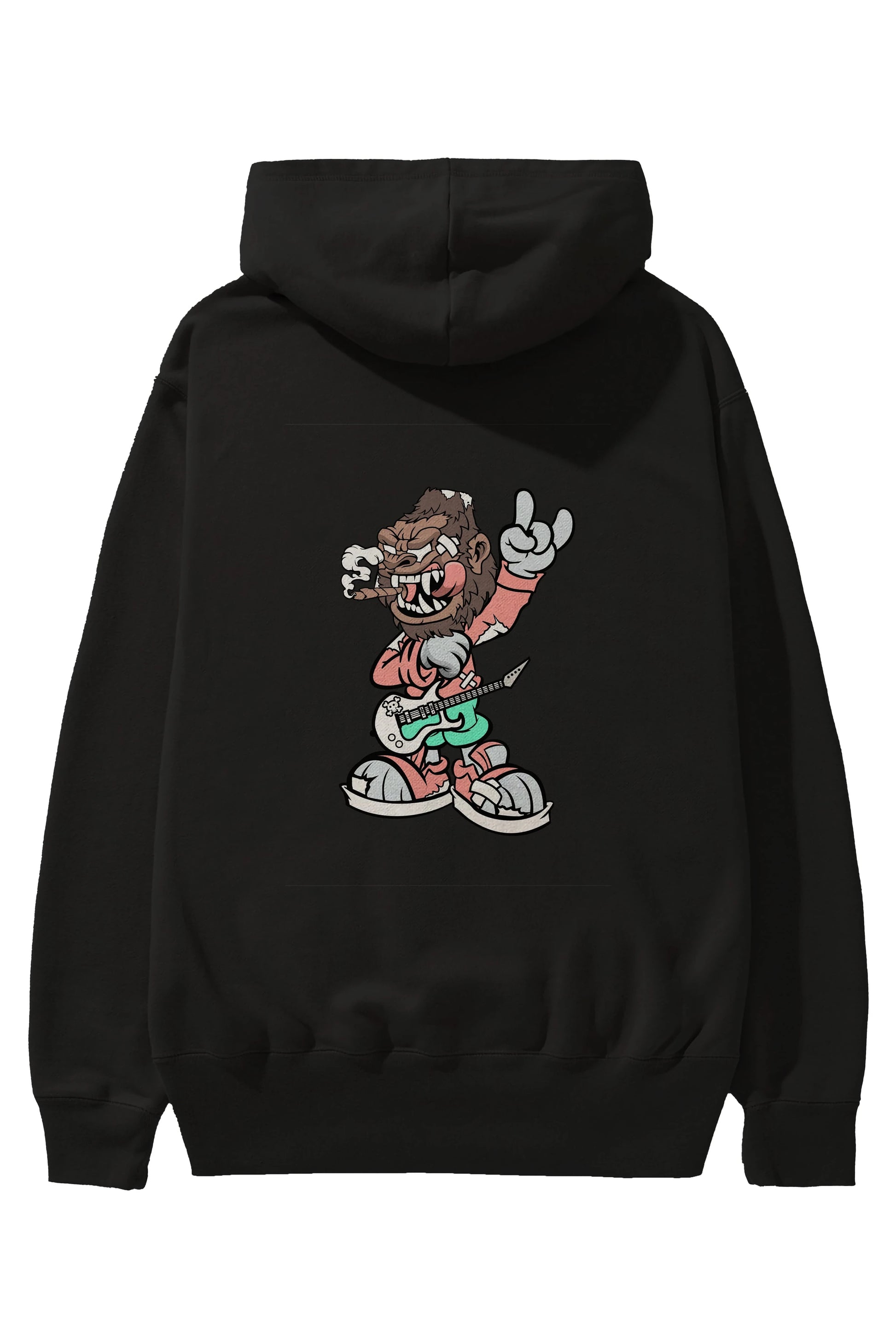 Gorilla Rockstar Arka Baskılı Hoodie Oversize Kapüşonlu Sweatshirt Erkek Kadın Unisex