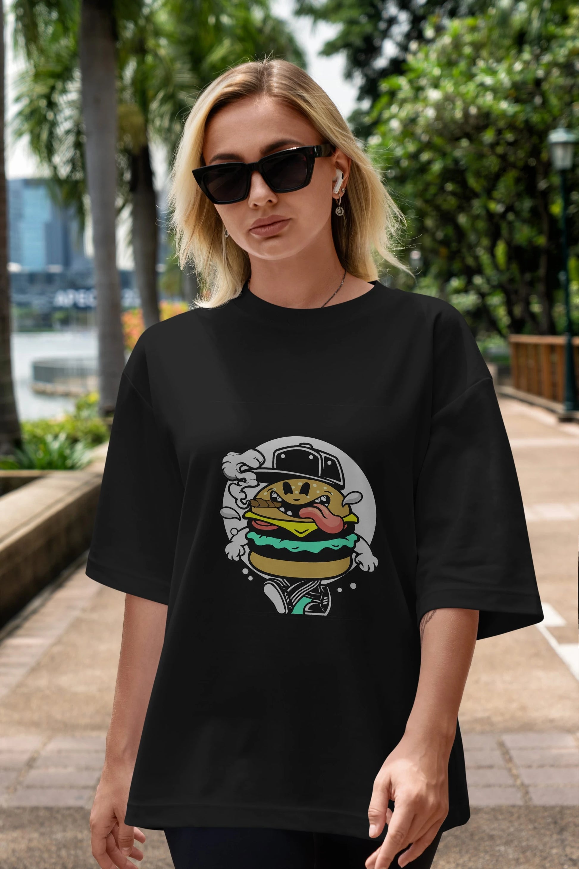 Burger Guy Ön Baskılı Oversize t-shirt Erkek Kadın Unisex %100 Pamuk tişort