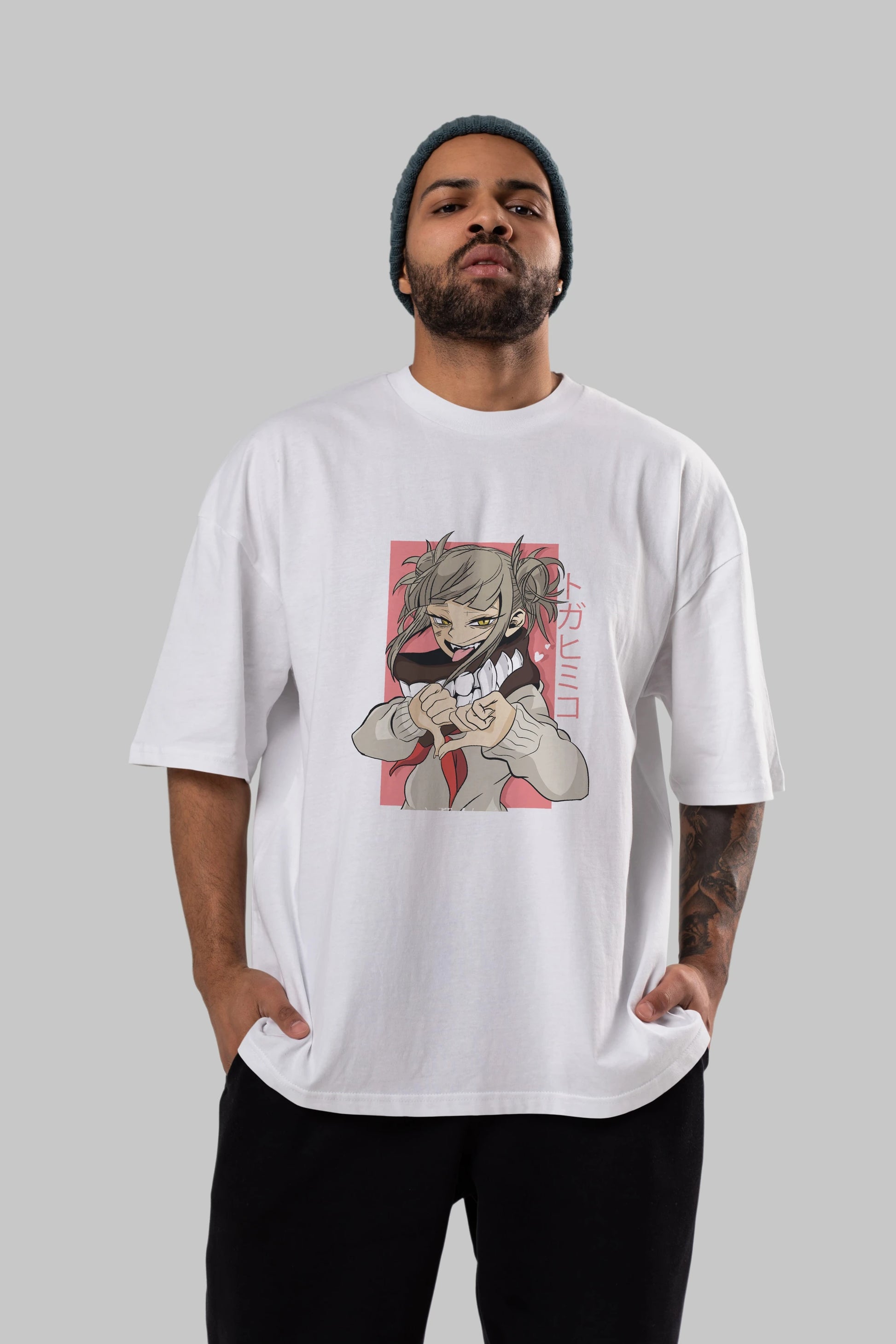Himiko Toga Anime Ön Baskılı Oversize t-shirt %100 pamuk Erkek Kadın Unisex