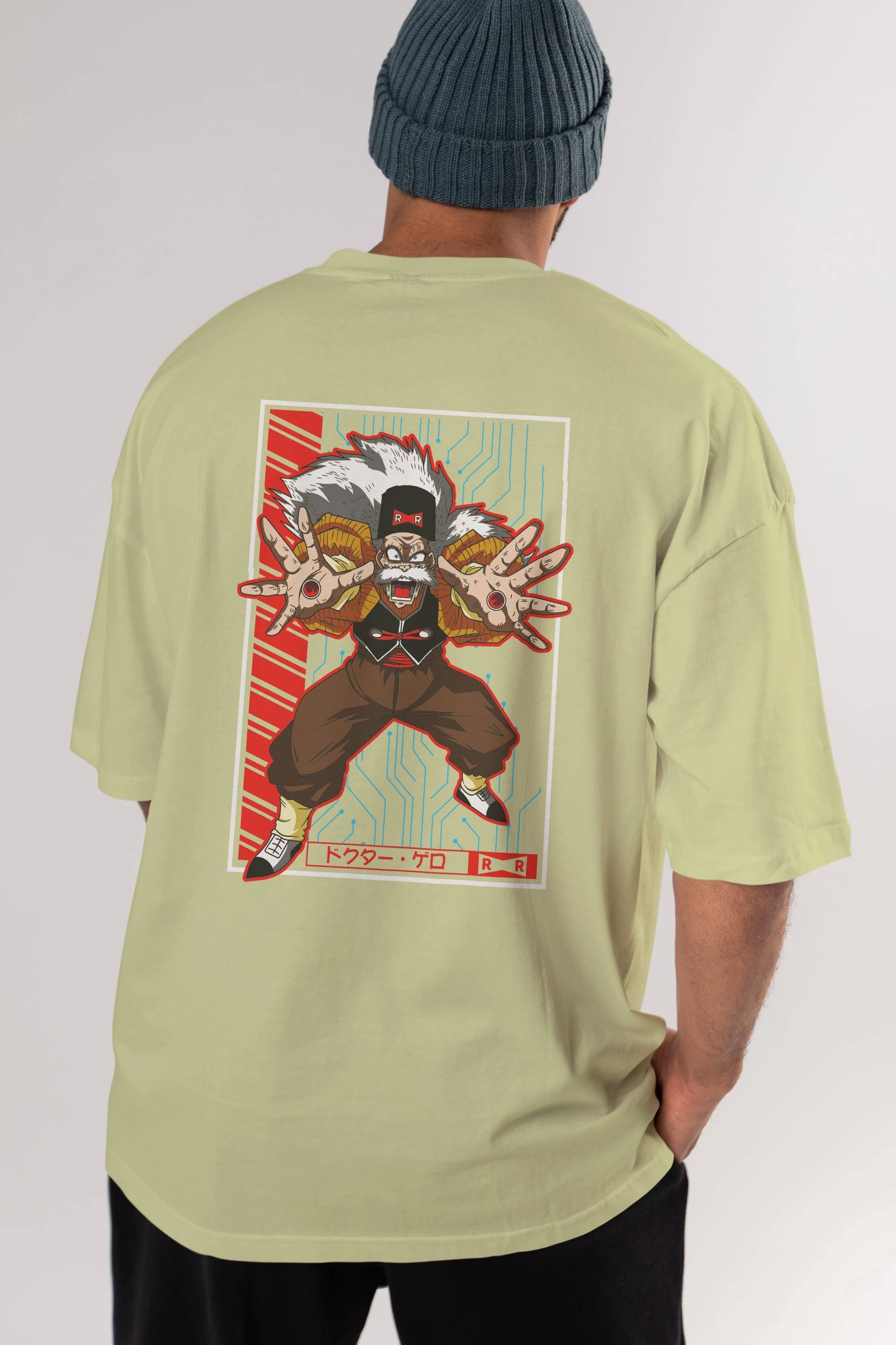 DragonBall DrMakigero Anime Arka Baskılı Oversize t-shirt Erkek Kadın Unisex