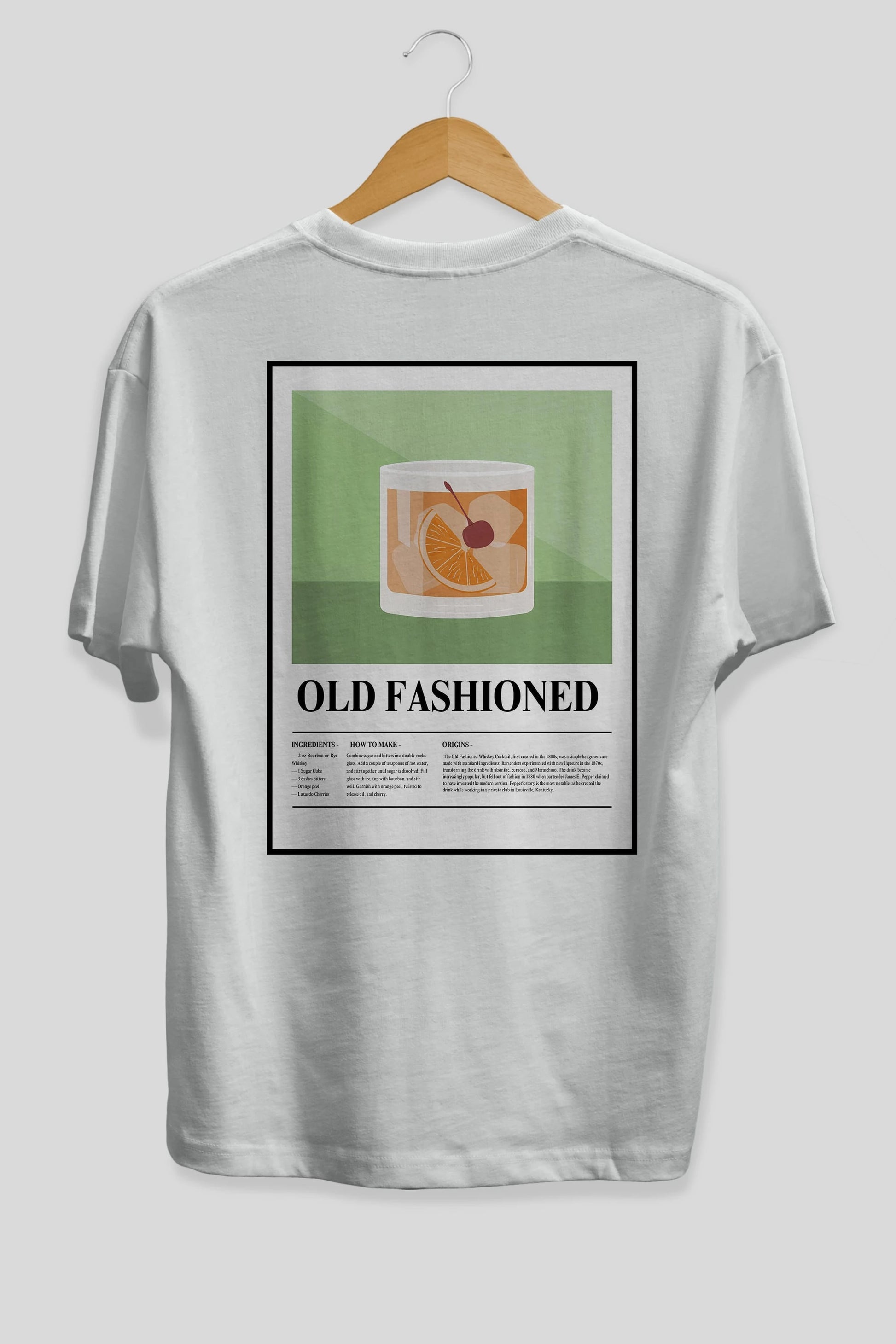 Old Fashioned Arka Baskılı Oversize t-shirt Erkek Kadın Unisex %100 Pamuk Bisiklet Yaka tişort