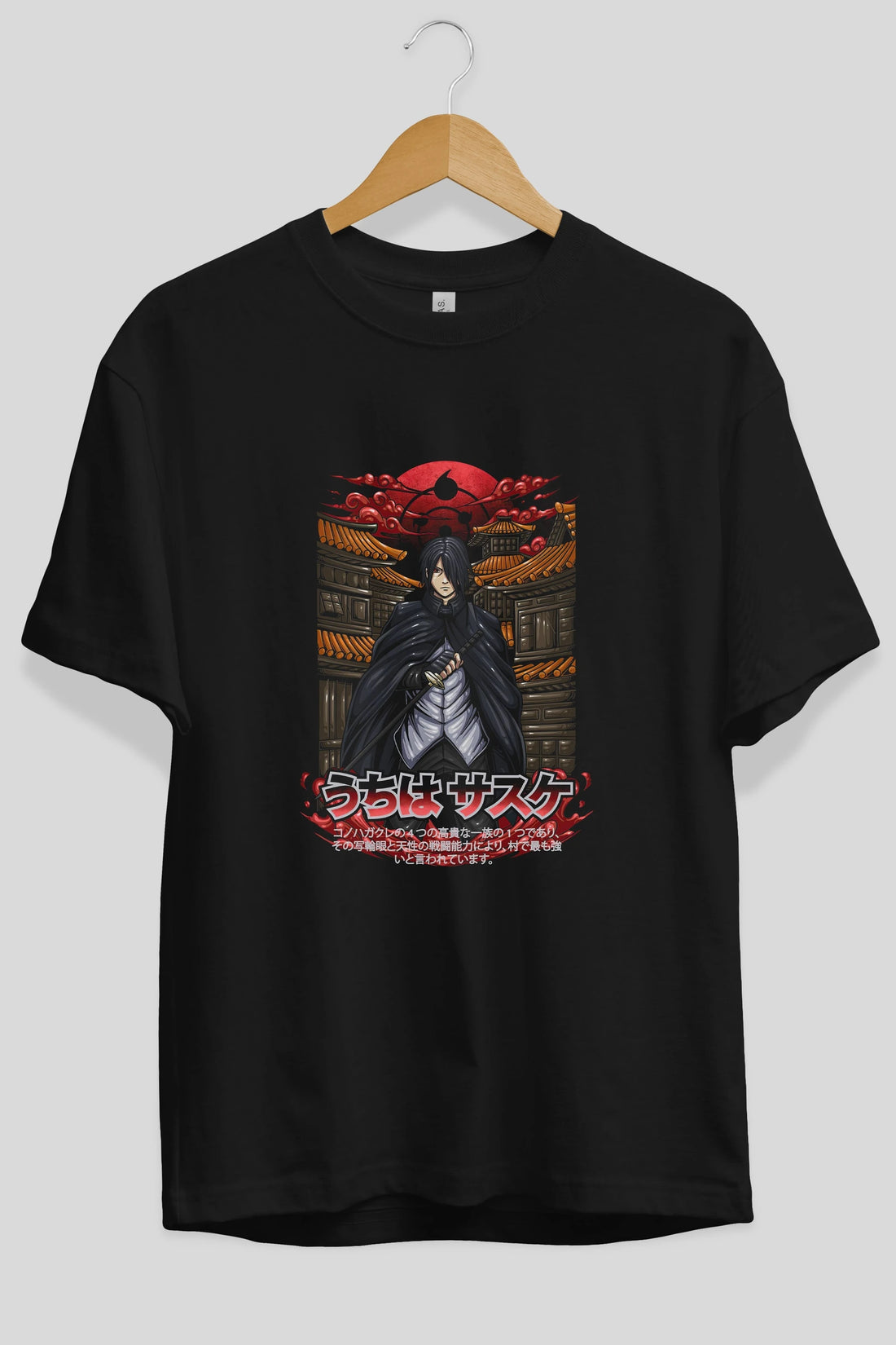NARUTO SASUKE UCHIHA 1 Anime Ön Baskılı Oversize t-shirt %100 pamuk Erkek Kadın Unisex