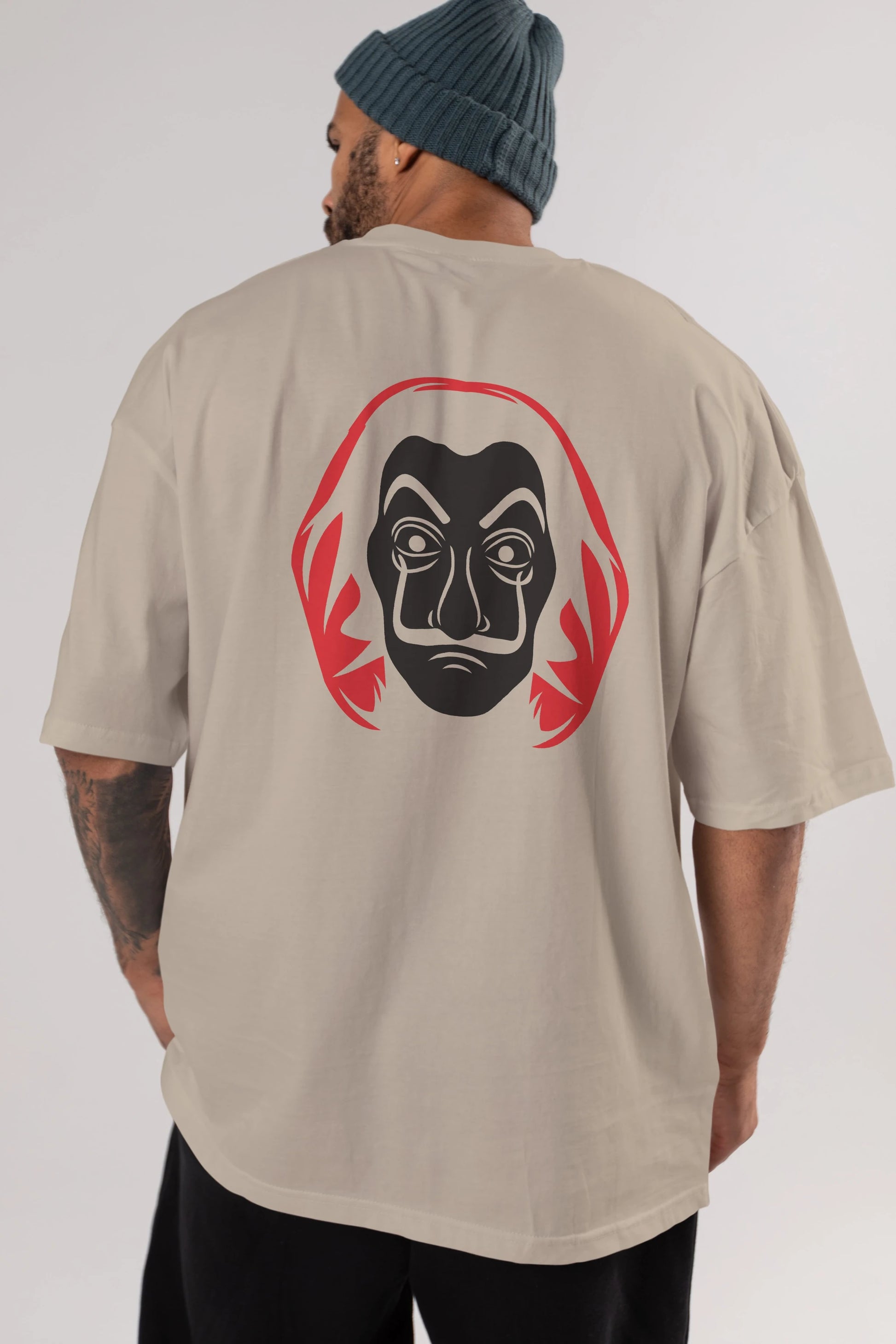 La Casa De Papel (8) Arka Baskılı Oversize t-shirt Erkek Kadın Unisex %100 Pamuk Bisiklet Yaka tişort